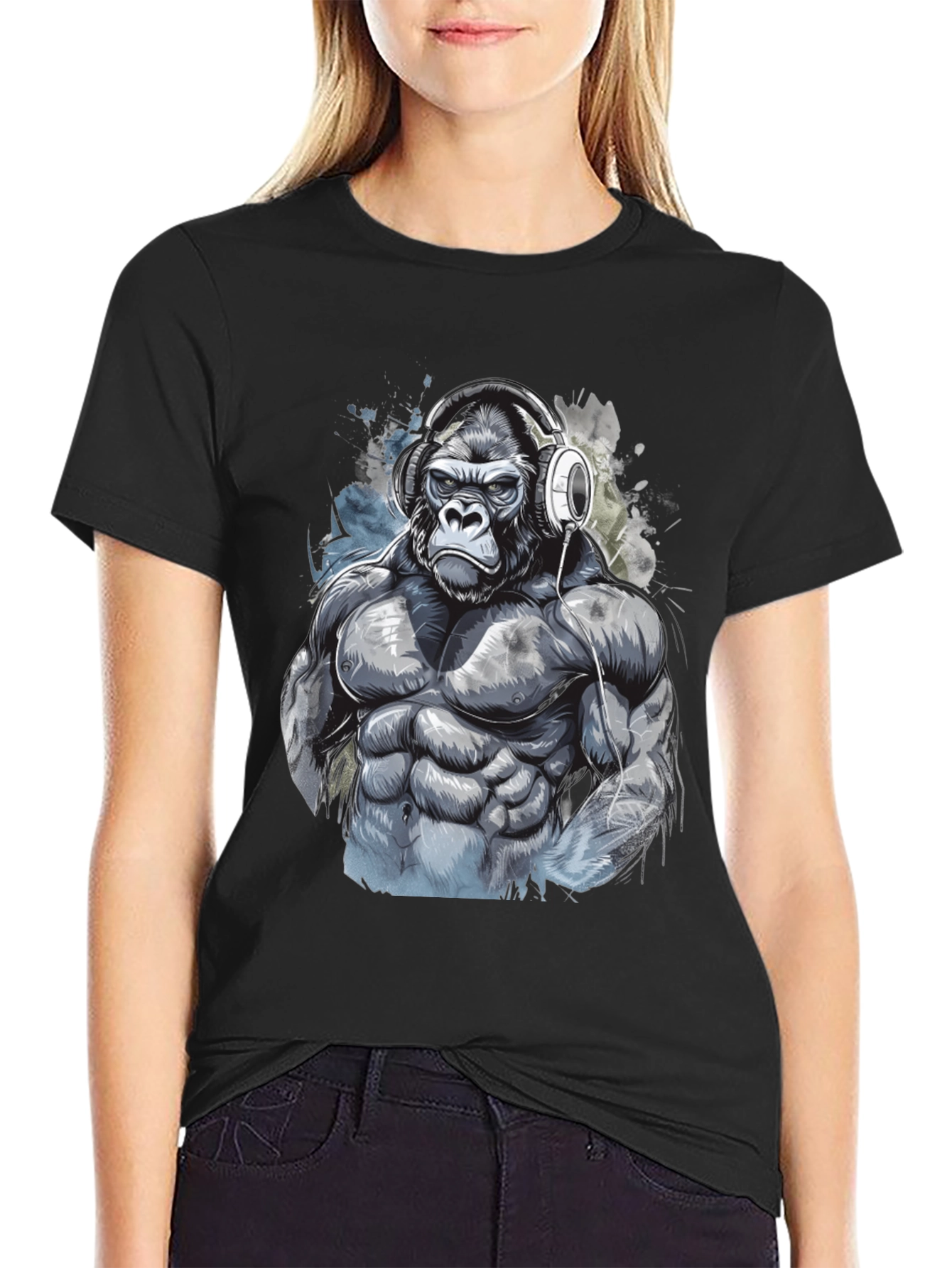 Gorilla Gym T-Shirt - Black Graphic Tee