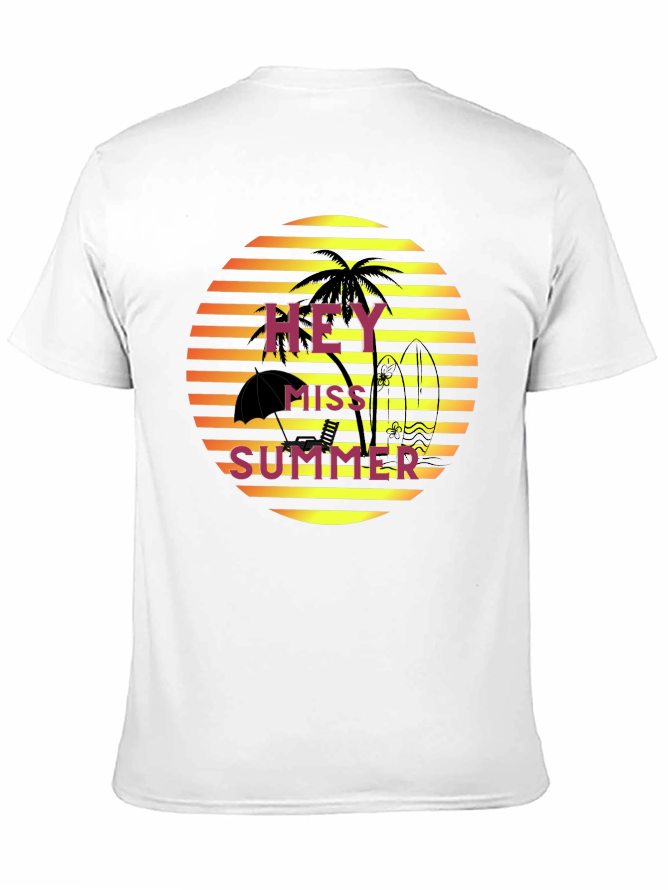 Hey Miss Summer T-Shirt - Tropical Beach Vacation Style