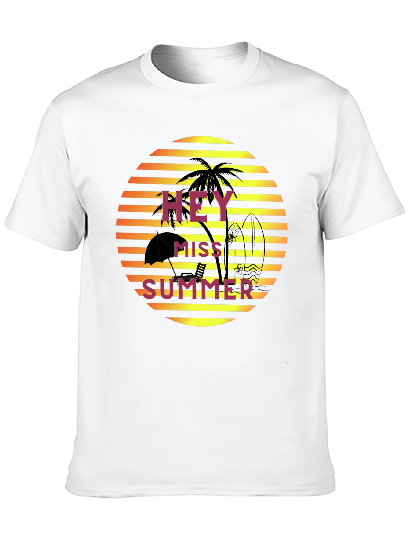 Hey Miss Summer T-Shirt - Tropical Beach Vacation Style