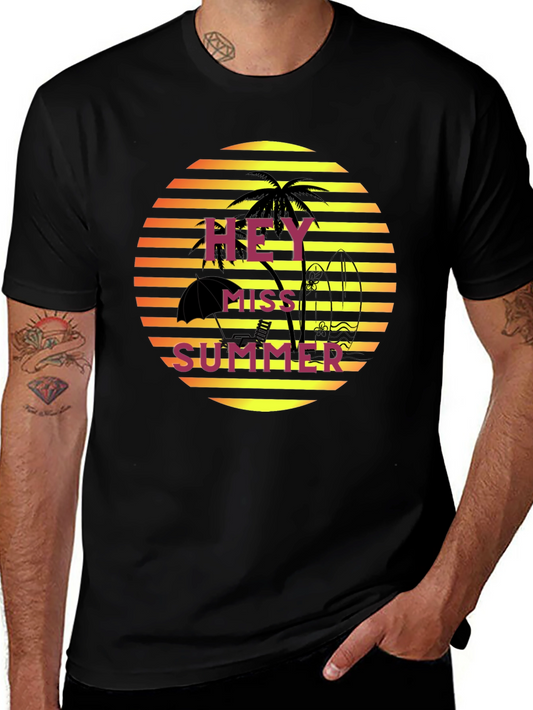 Hey Miss Summer T-Shirt - Tropical Beach Vacation Style