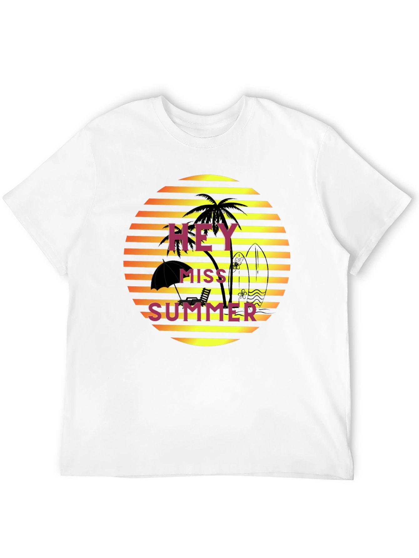 Hey Miss Summer T-Shirt - Tropical Beach Vacation Style