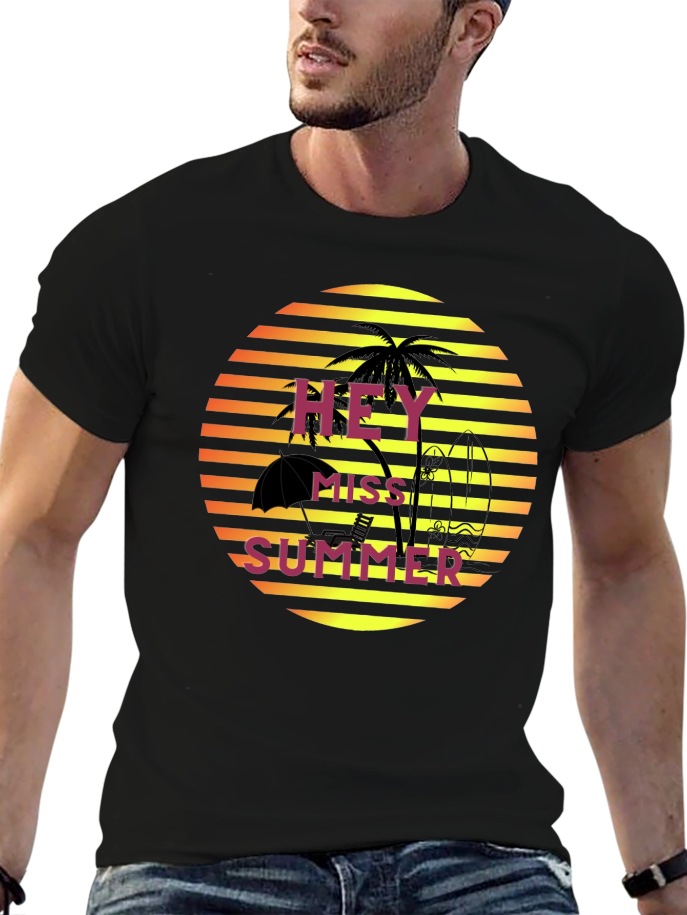 Hey Miss Summer T-Shirt - Tropical Beach Vacation Style