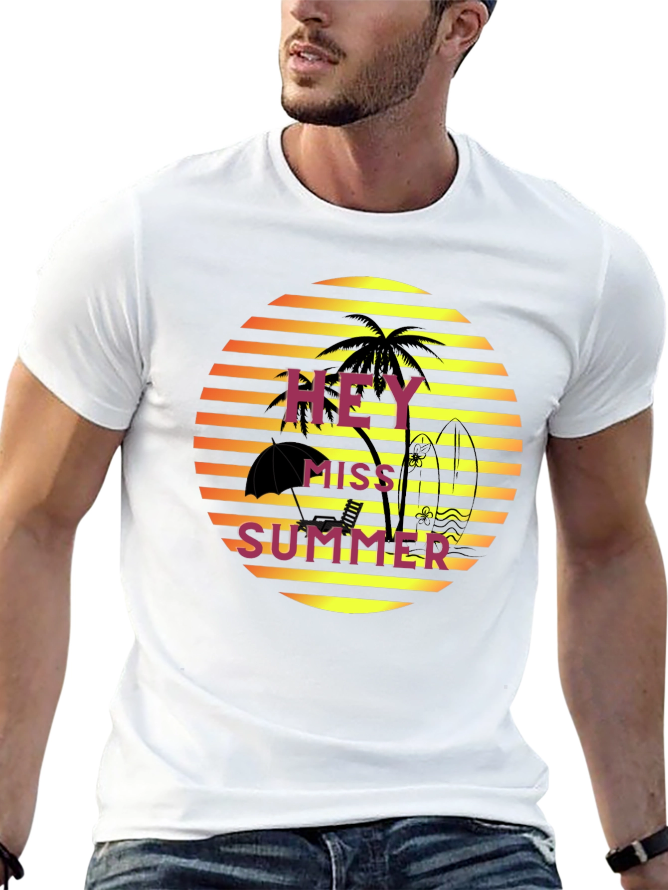 Hey Miss Summer T-Shirt - Tropical Beach Vacation Style