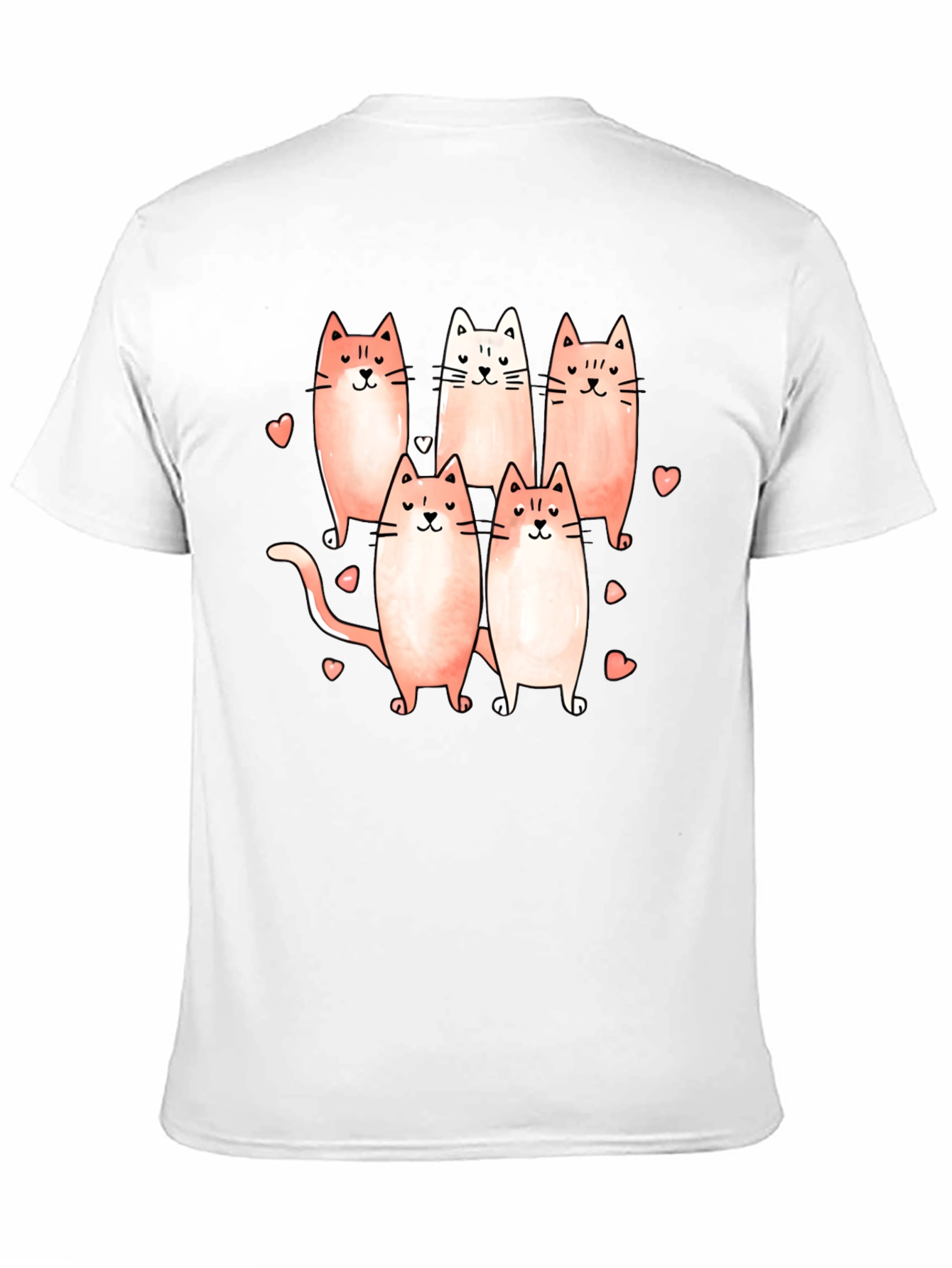 Cute Cats Graphic Black T-Shirt