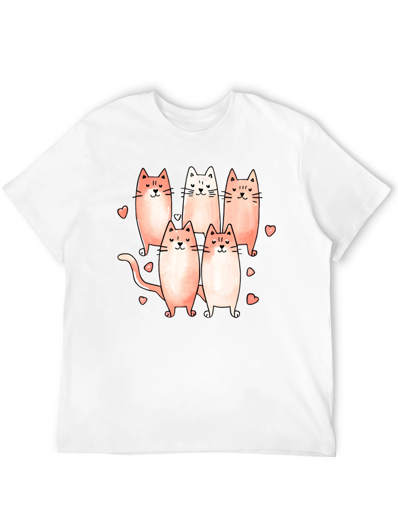 Cute Cats Graphic Black T-Shirt