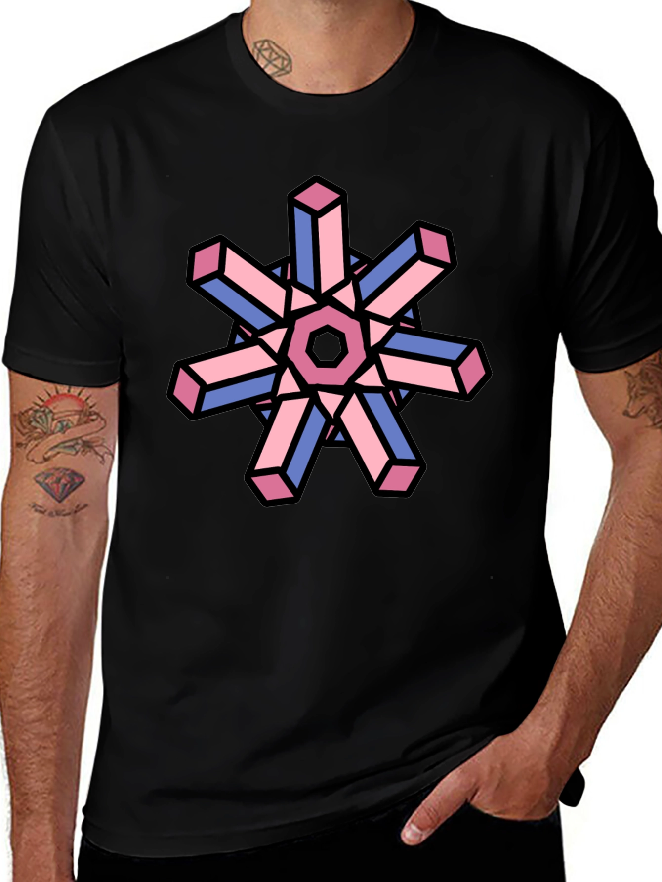 Geometric Illusion T-Shirt - Abstract Art Tee