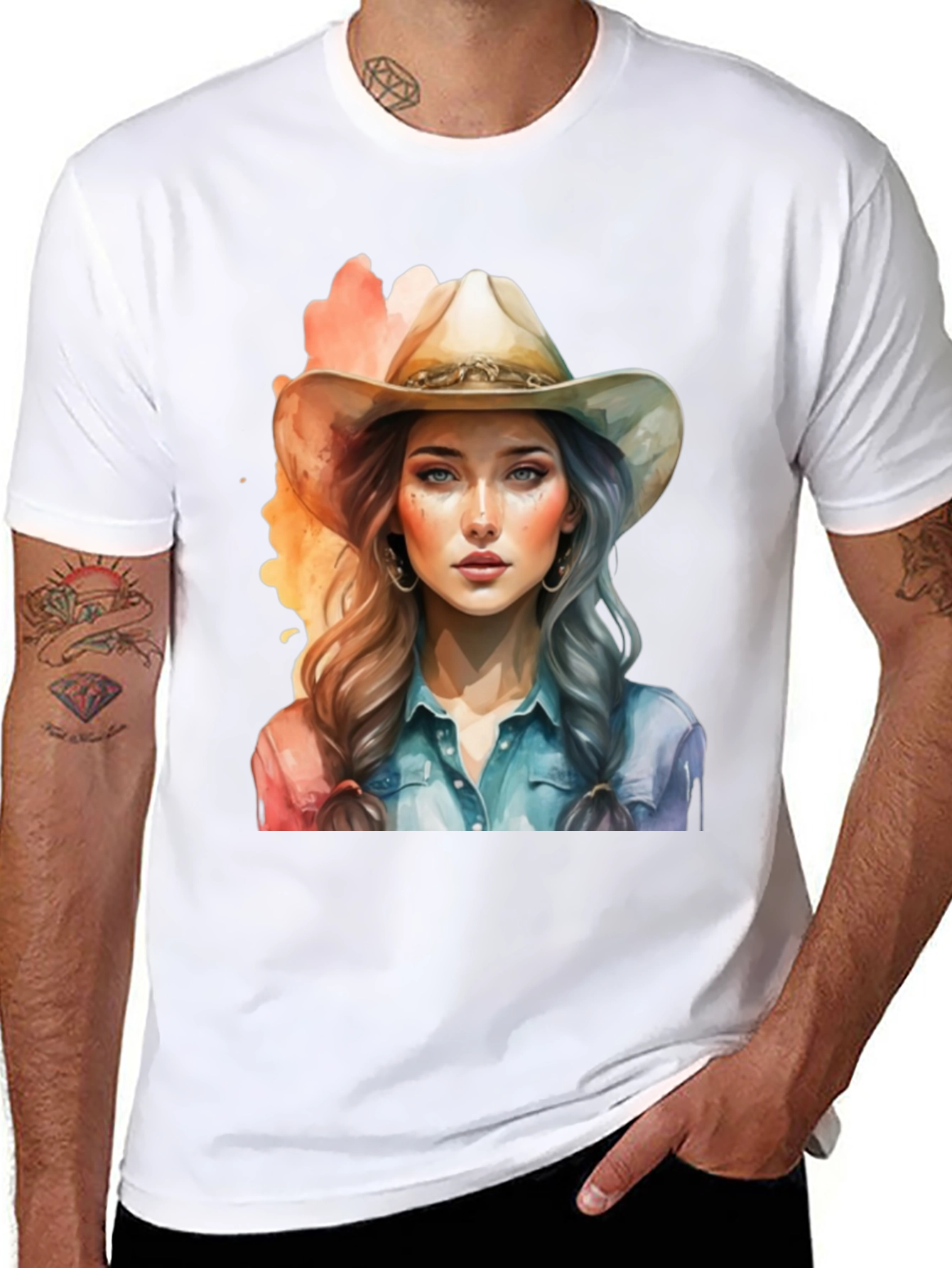 Cowgirl Graphic Tee - Western Style Cotton T-Shirt