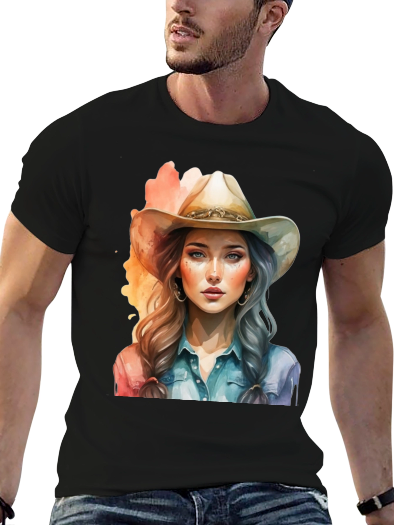 Cowgirl Graphic Tee - Western Style Cotton T-Shirt