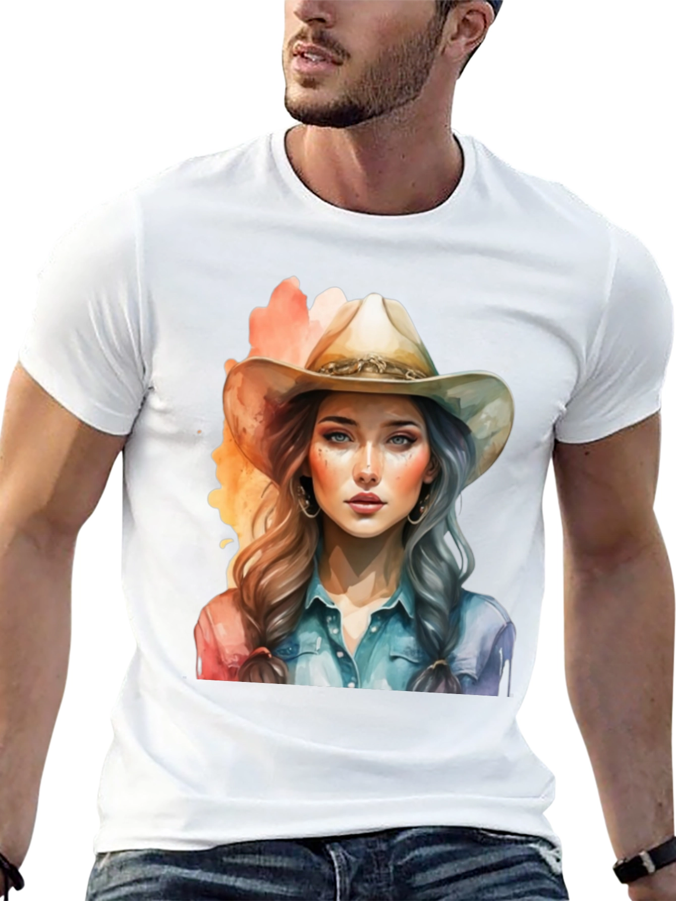 Cowgirl Graphic Tee - Western Style Cotton T-Shirt