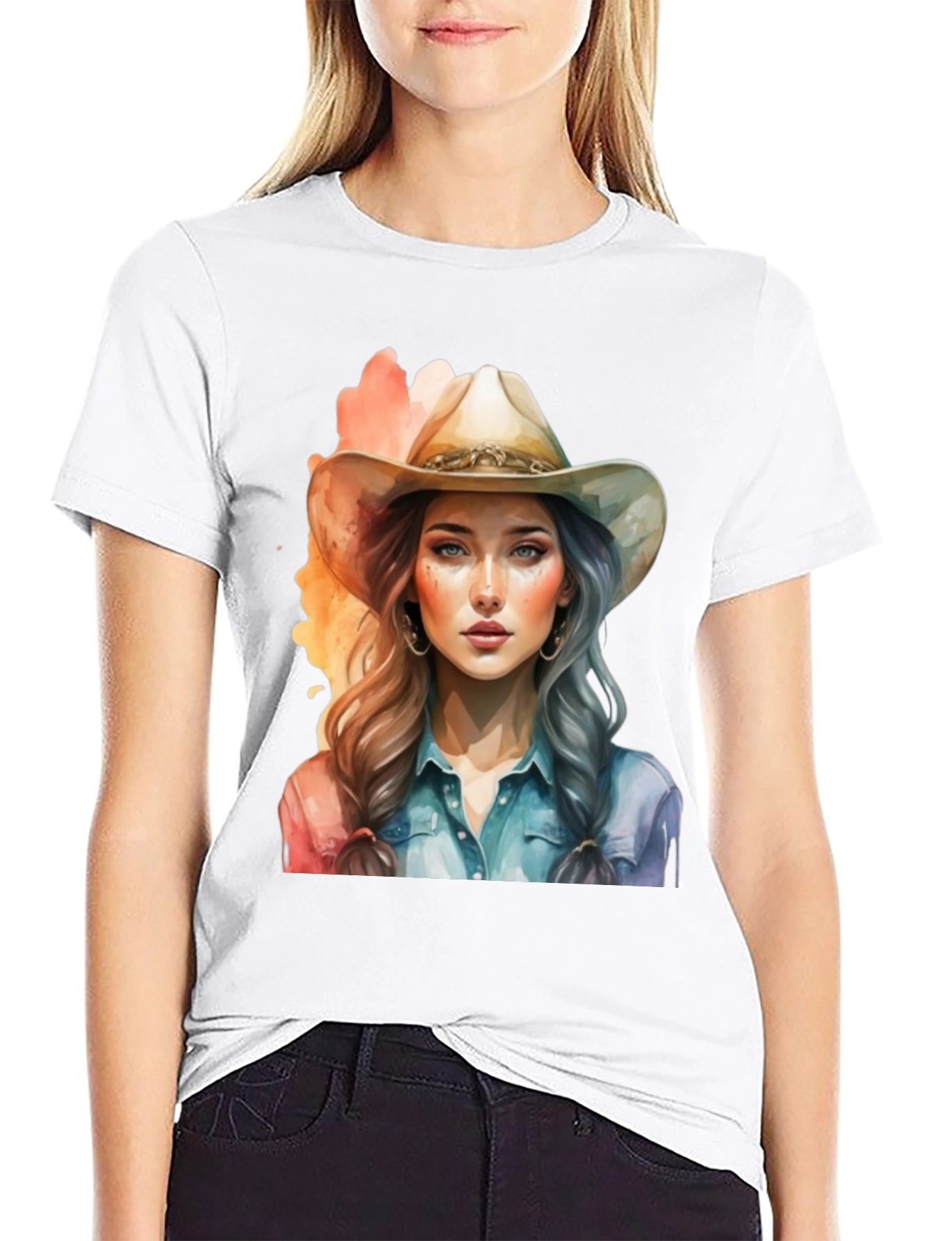 Cowgirl Graphic Tee - Western Style Cotton T-Shirt