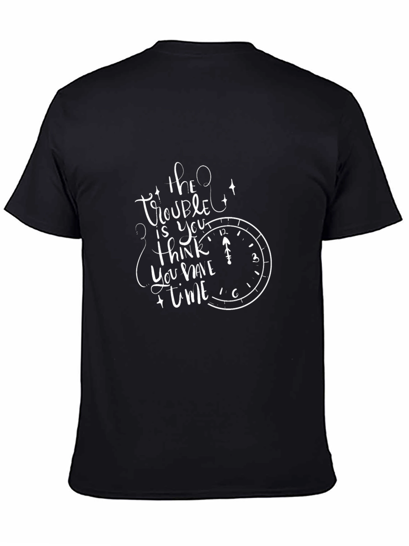 Time Trouble Black Graphic Tee
