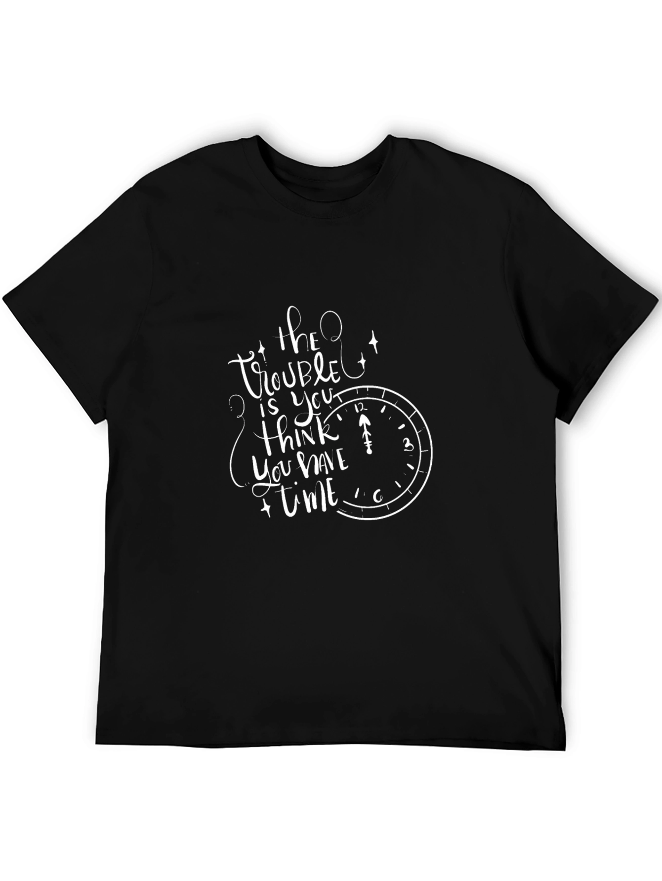 Time Trouble Black Graphic Tee