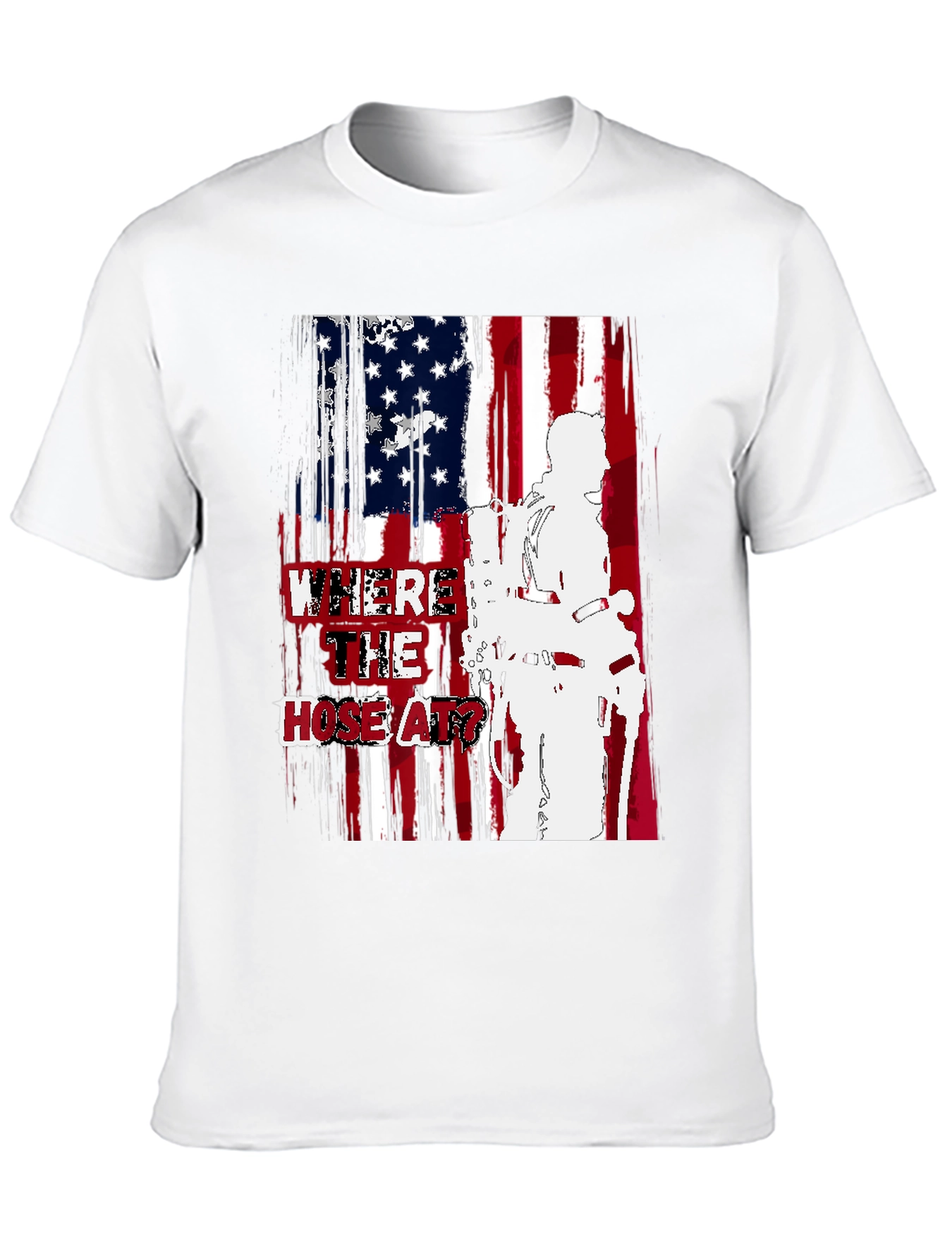 Firefighter USA Flag Graphic T-Shirt