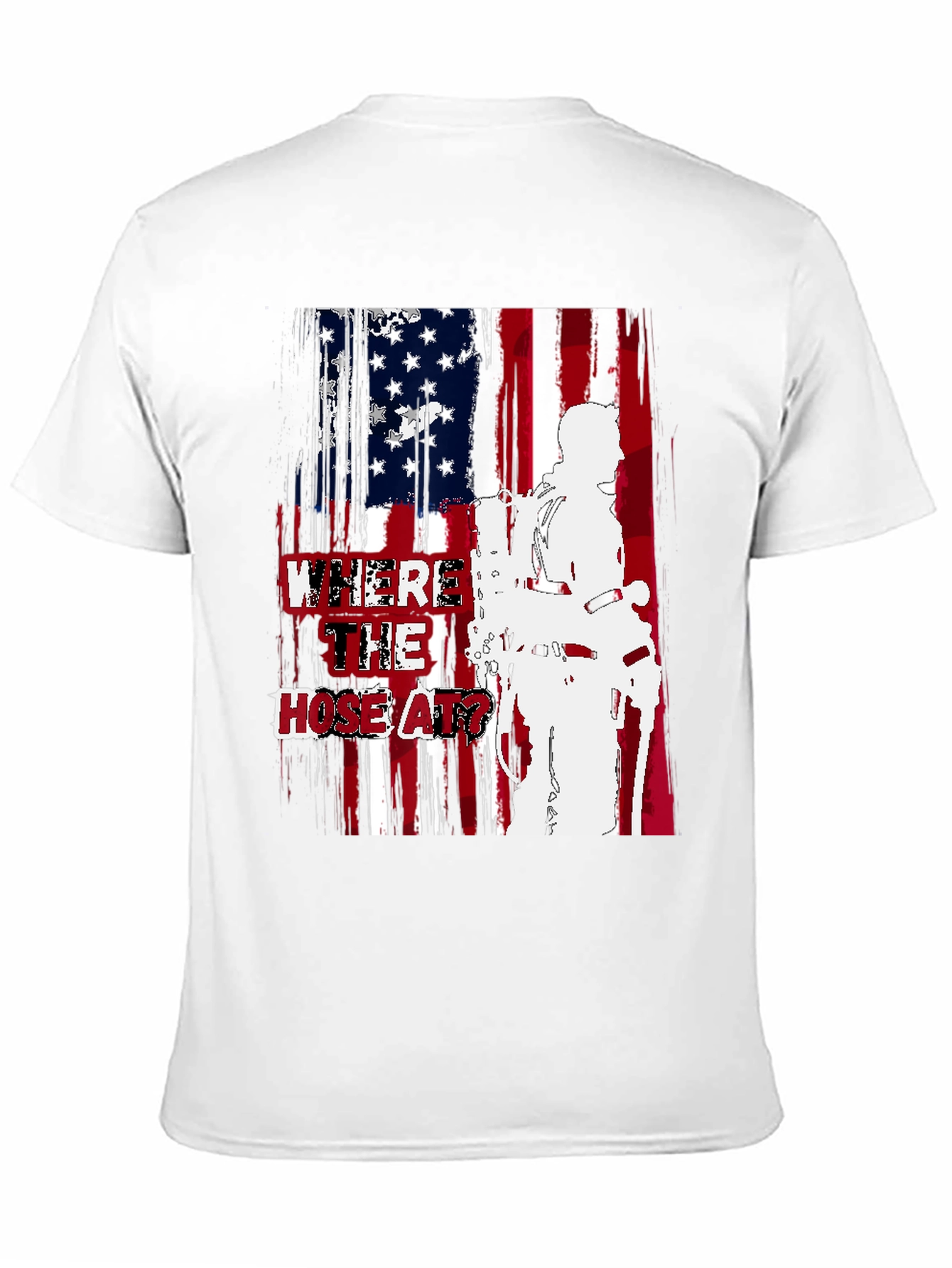 Firefighter USA Flag Graphic T-Shirt
