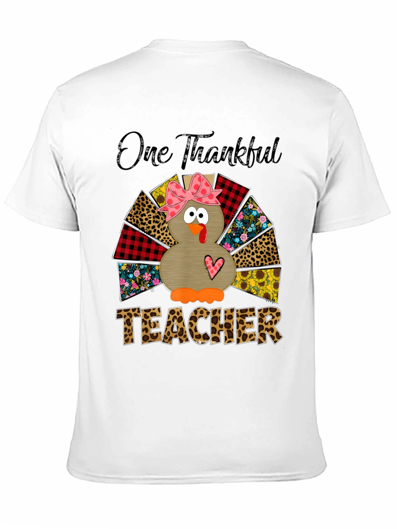 One Thankful Teacher Turkey Graphic T-Shirt