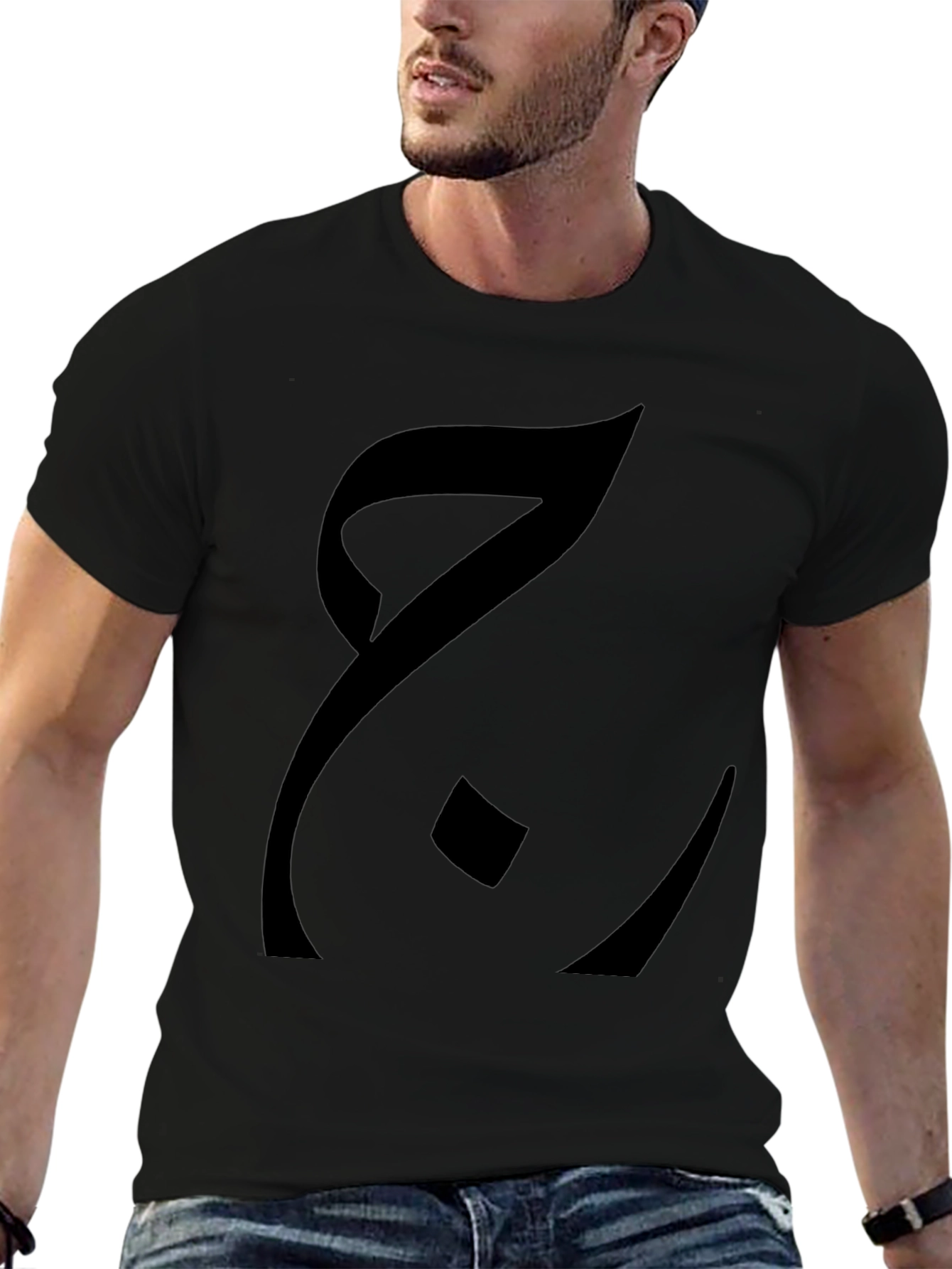 Stylish Black T-Shirt with Arabic Calligraphy Design