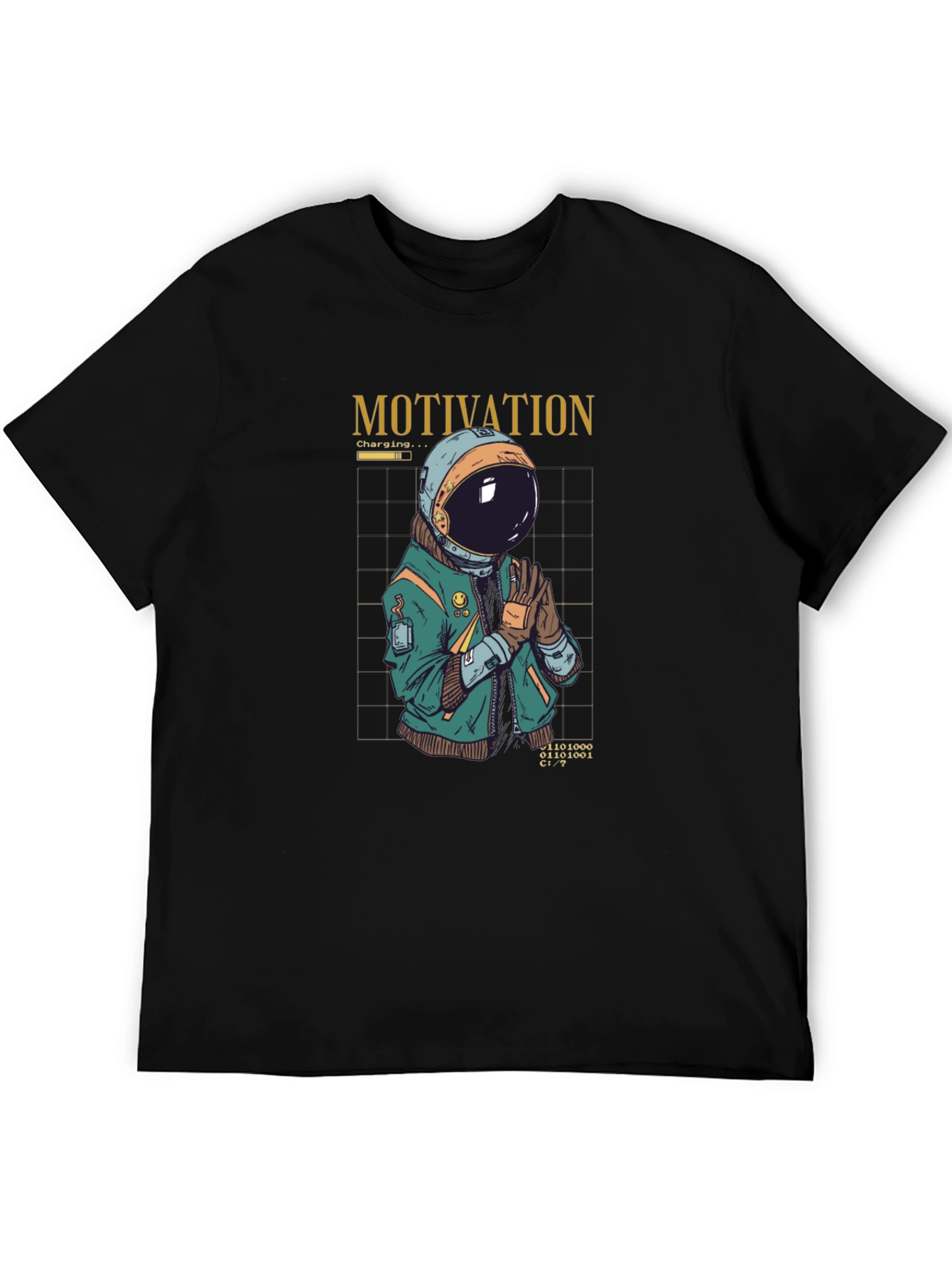 Motivation Astronaut Graphic T-Shirt - Black
