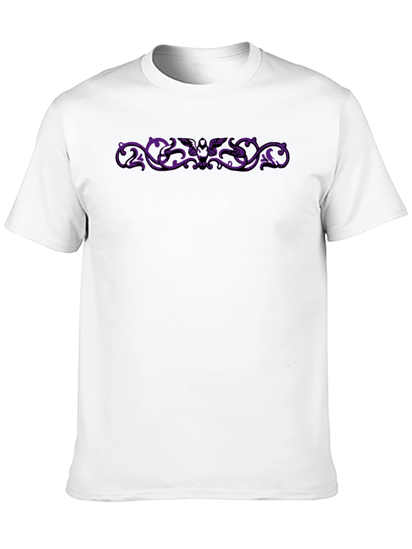 Gothic Bat Scrollwork Black Tee
