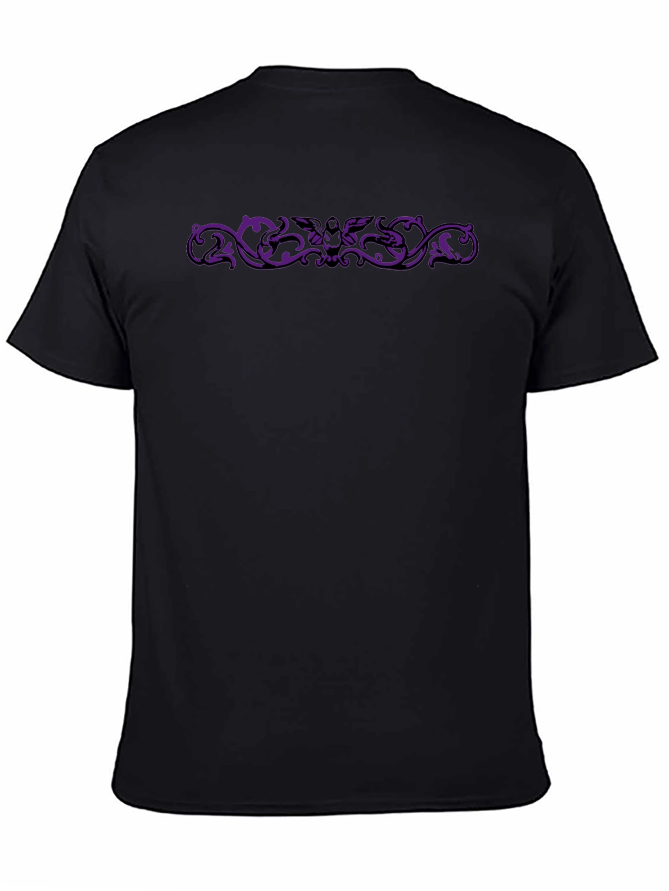 Gothic Bat Scrollwork Black Tee