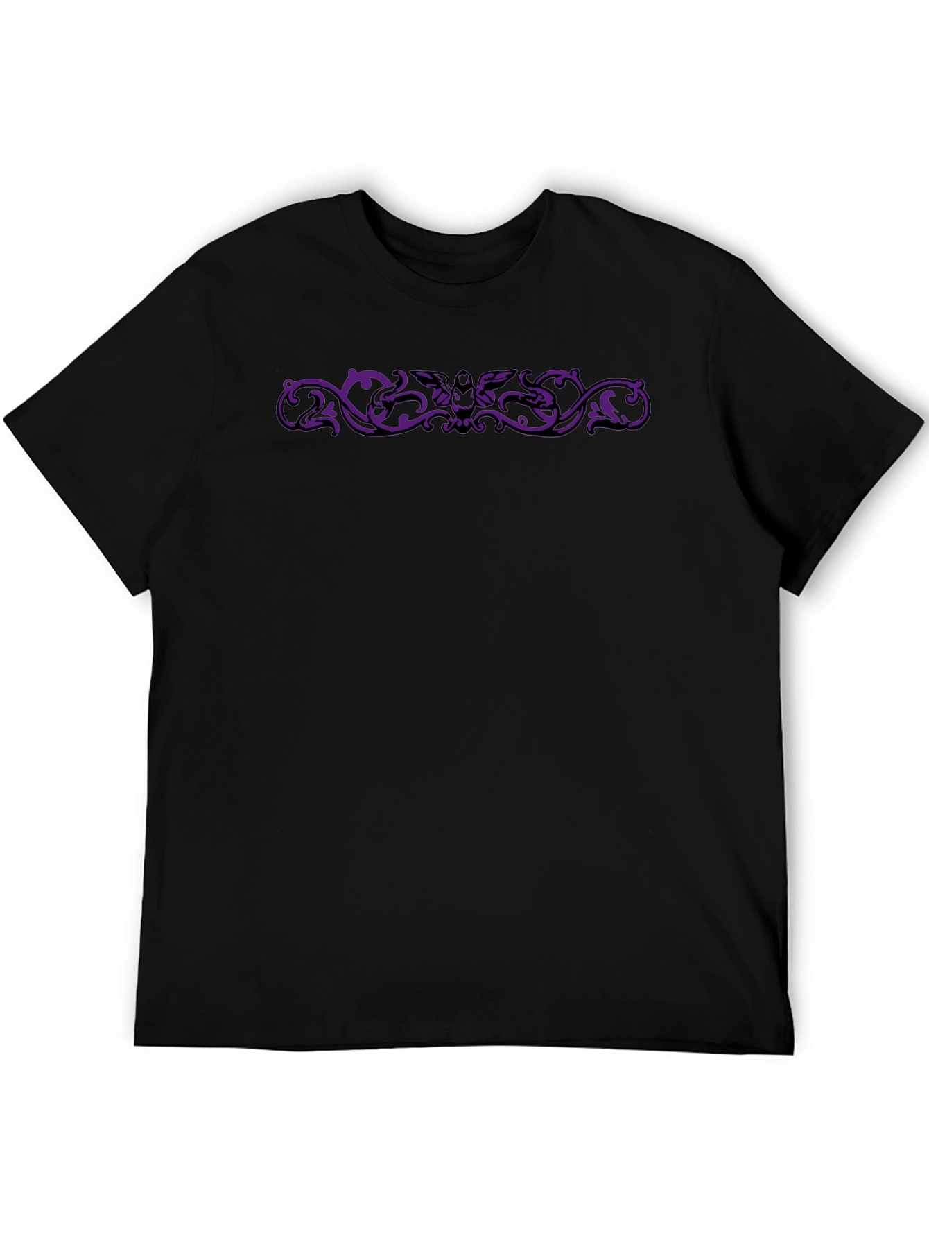 Gothic Bat Scrollwork Black Tee