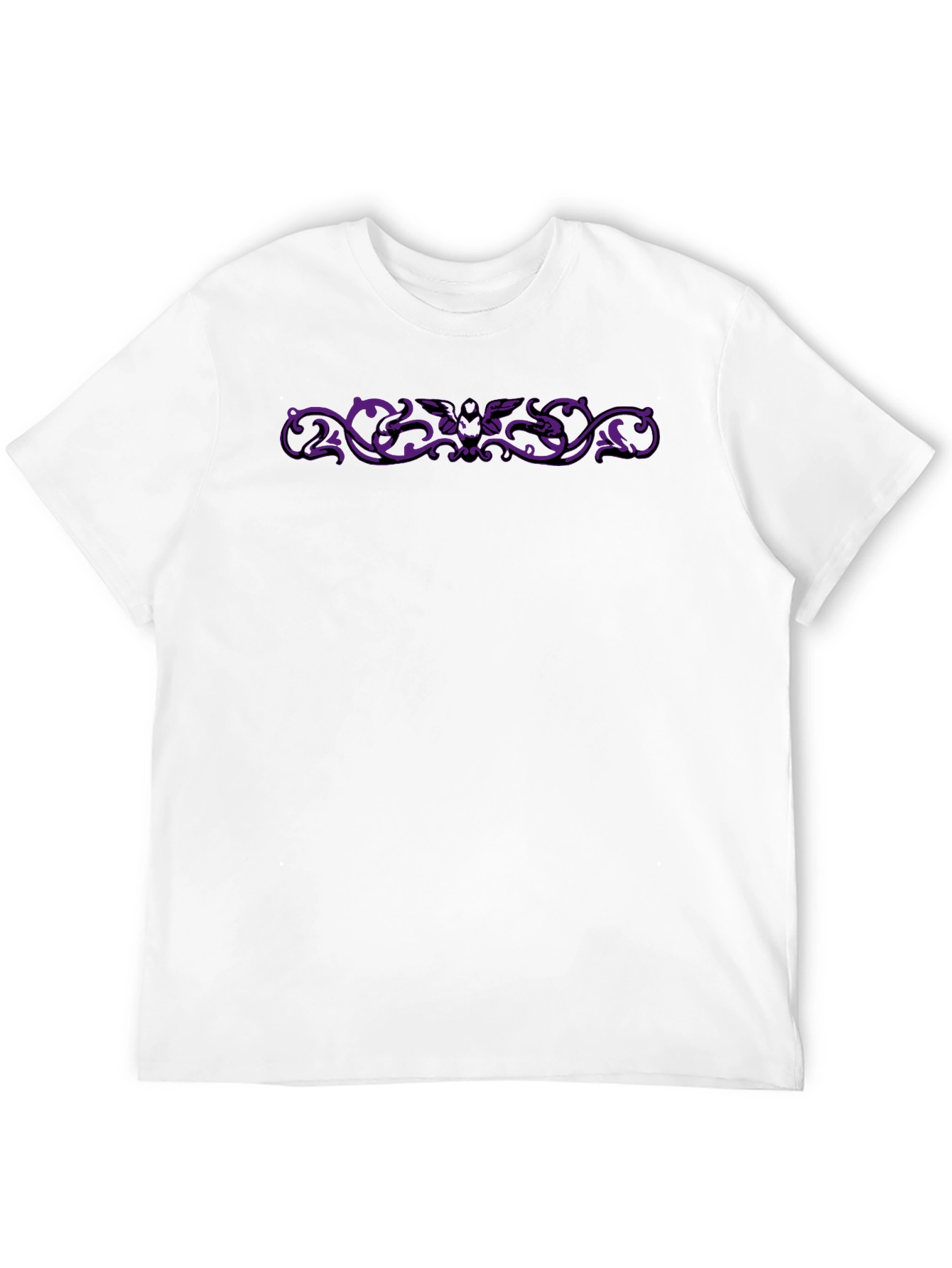 Gothic Bat Scrollwork Black Tee