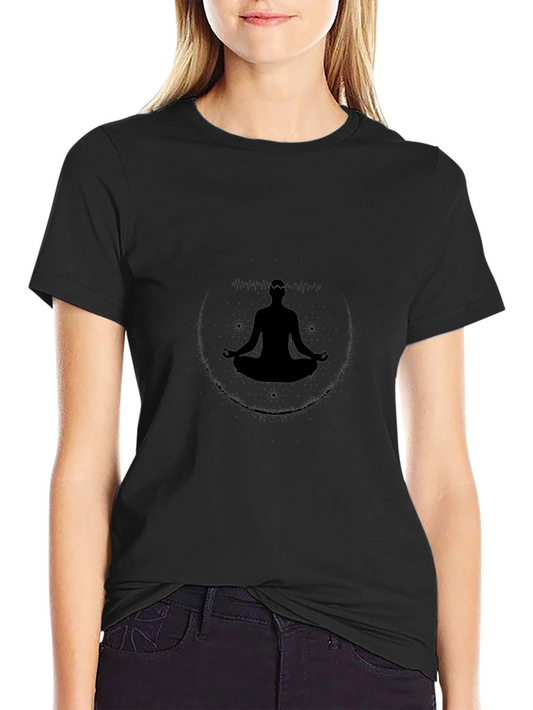 Meditate in Style: Black Yoga Silhouette Tee