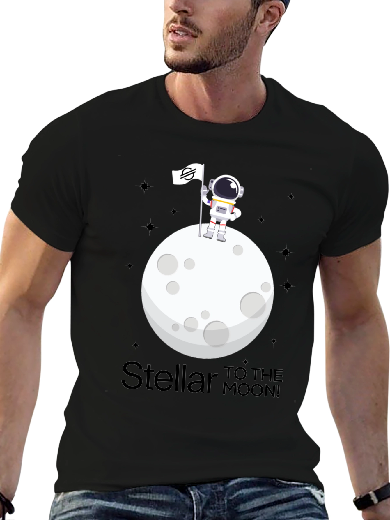 Stellar to the Moon T-Shirt - Crypto Astronaut Design