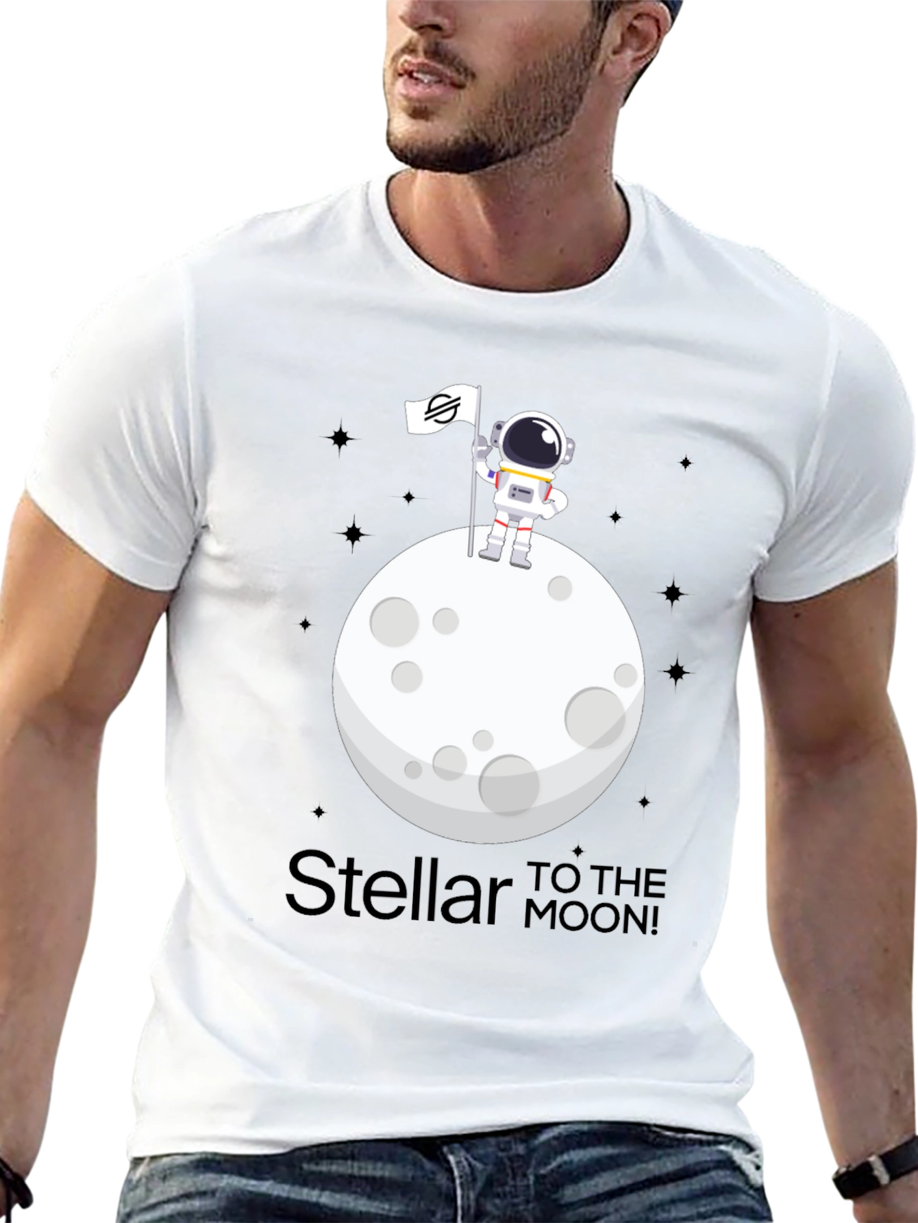 Stellar to the Moon T-Shirt - Crypto Astronaut Design