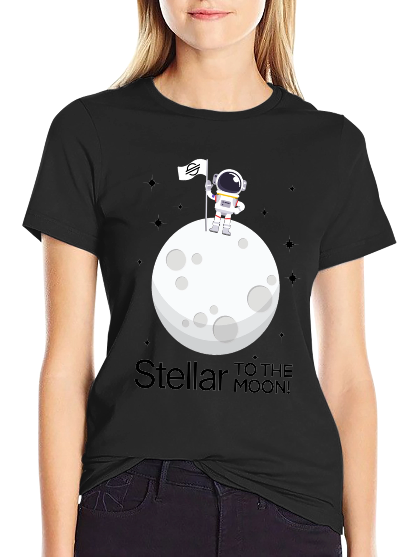 Stellar to the Moon T-Shirt - Crypto Astronaut Design