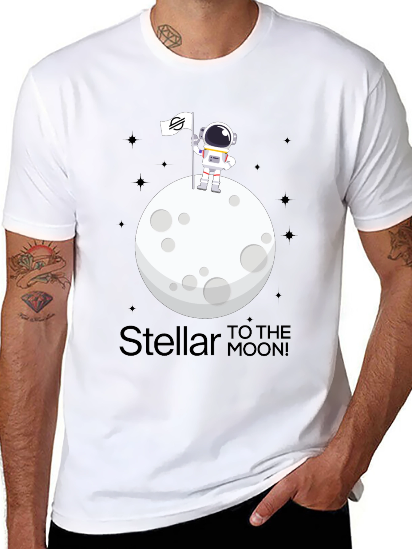 Stellar to the Moon T-Shirt - Crypto Astronaut Design