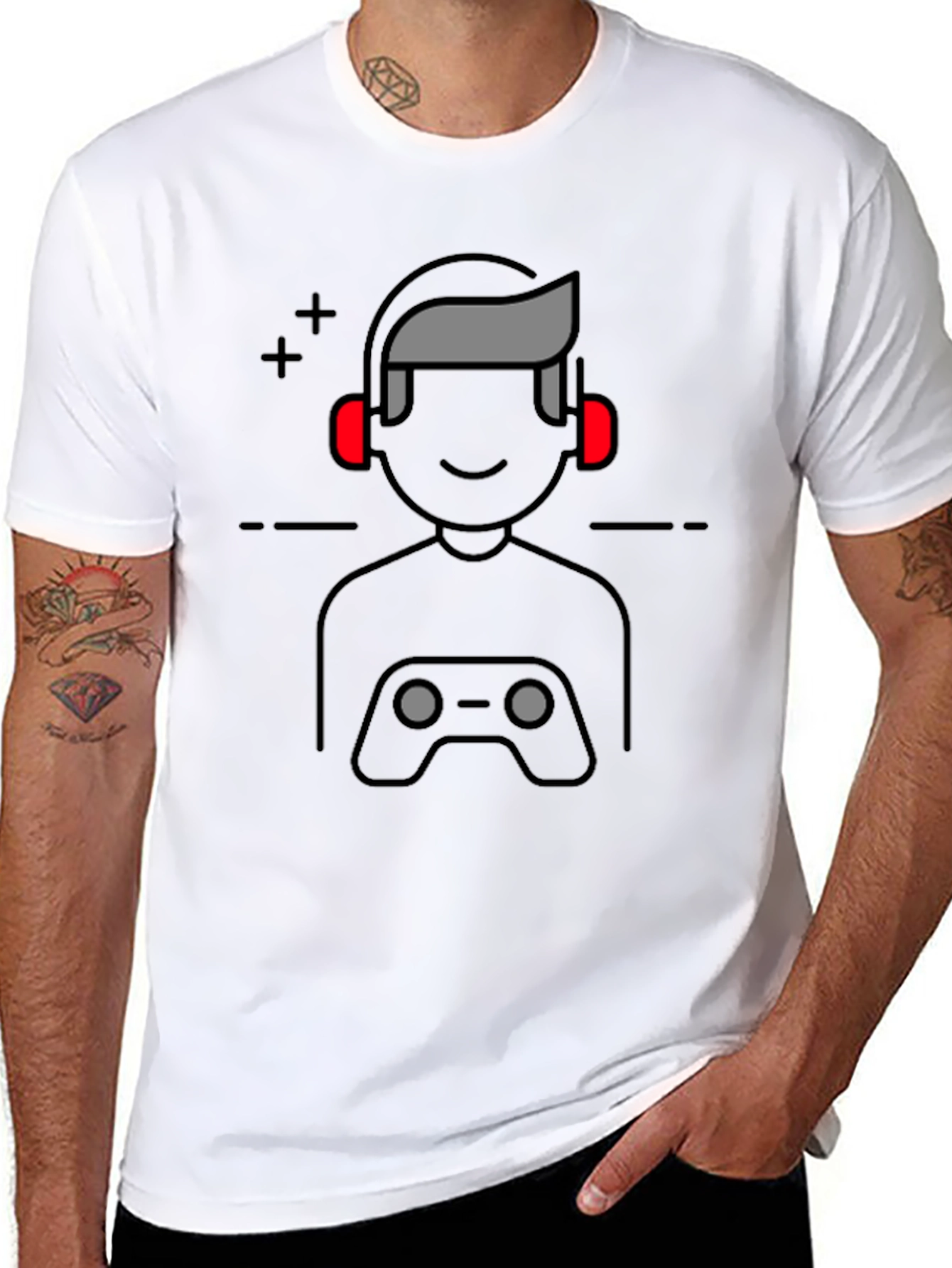Gamer Icon Graphic Print T-Shirt
