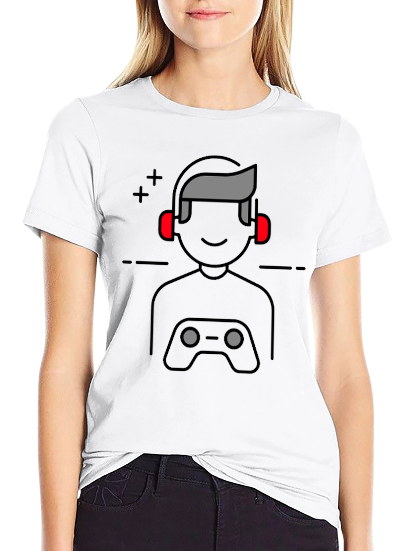 Gamer Icon Graphic Print T-Shirt