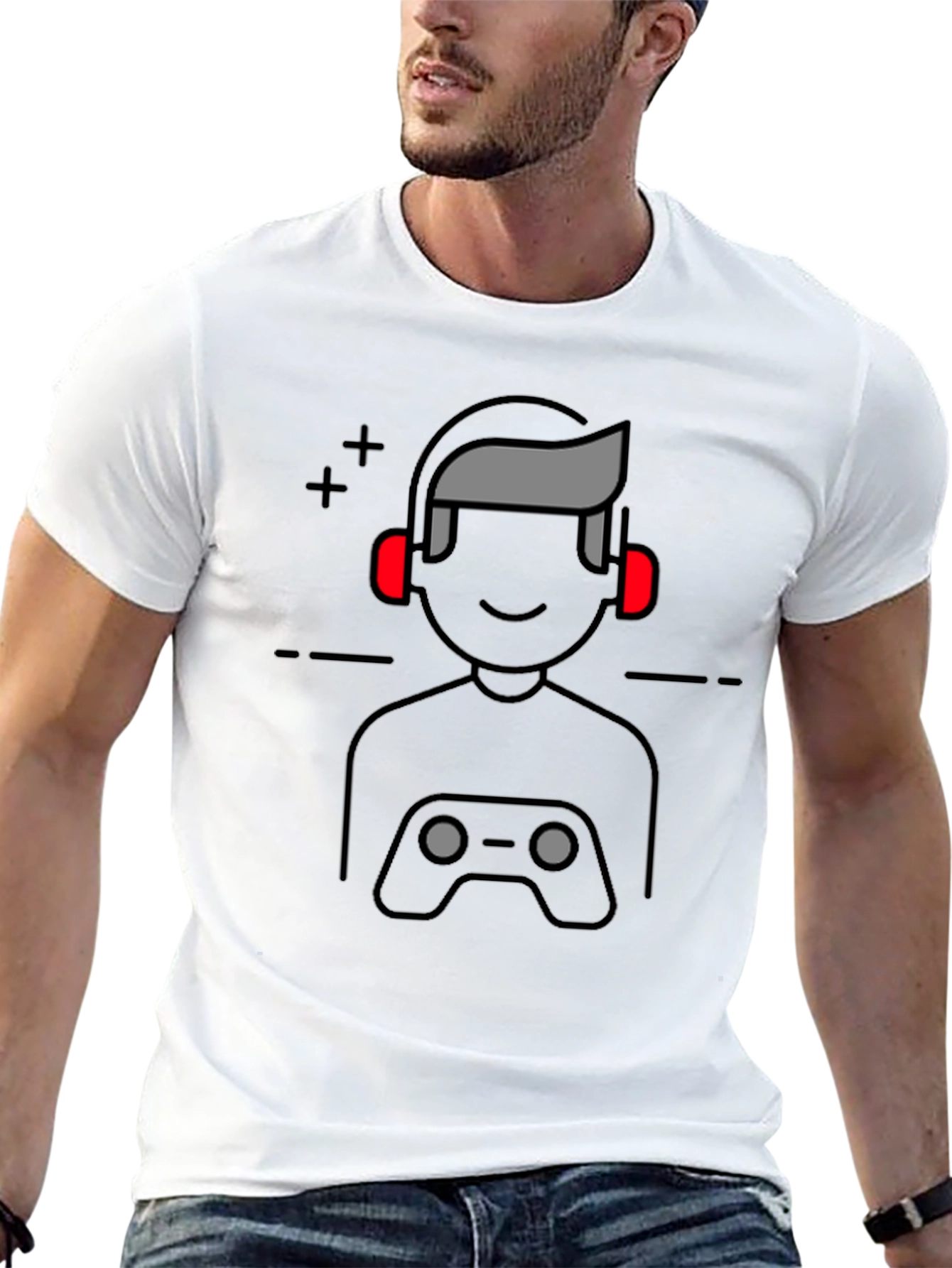 Gamer Icon Graphic Print T-Shirt