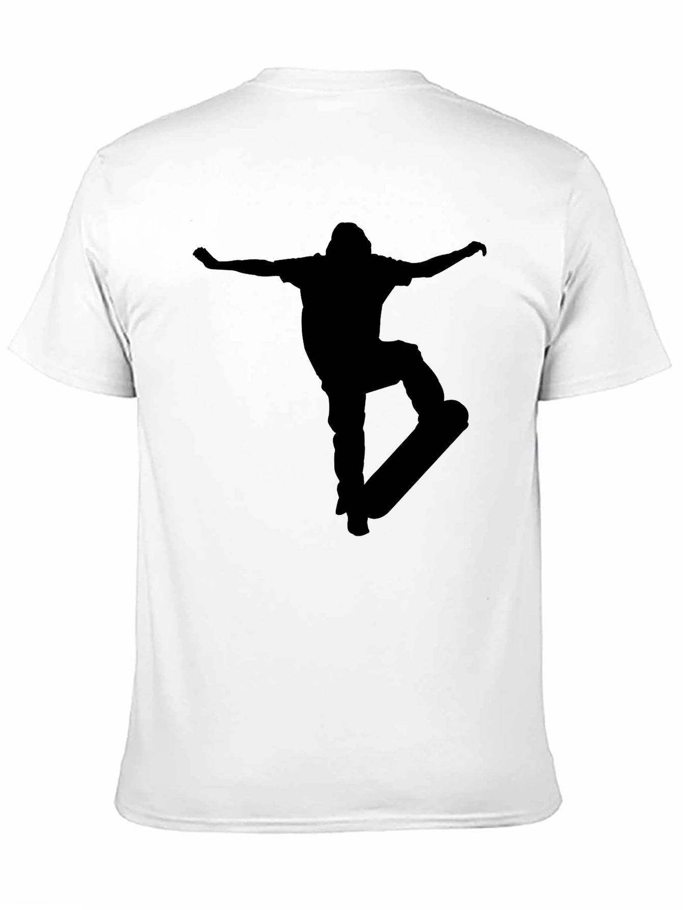 Skateboarder Graphic Tee - Black Cotton Casual T-Shirt