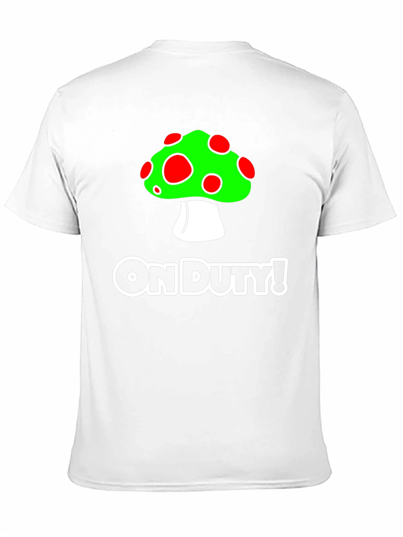 On Duty! Mushroom Graphic Black T-Shirt