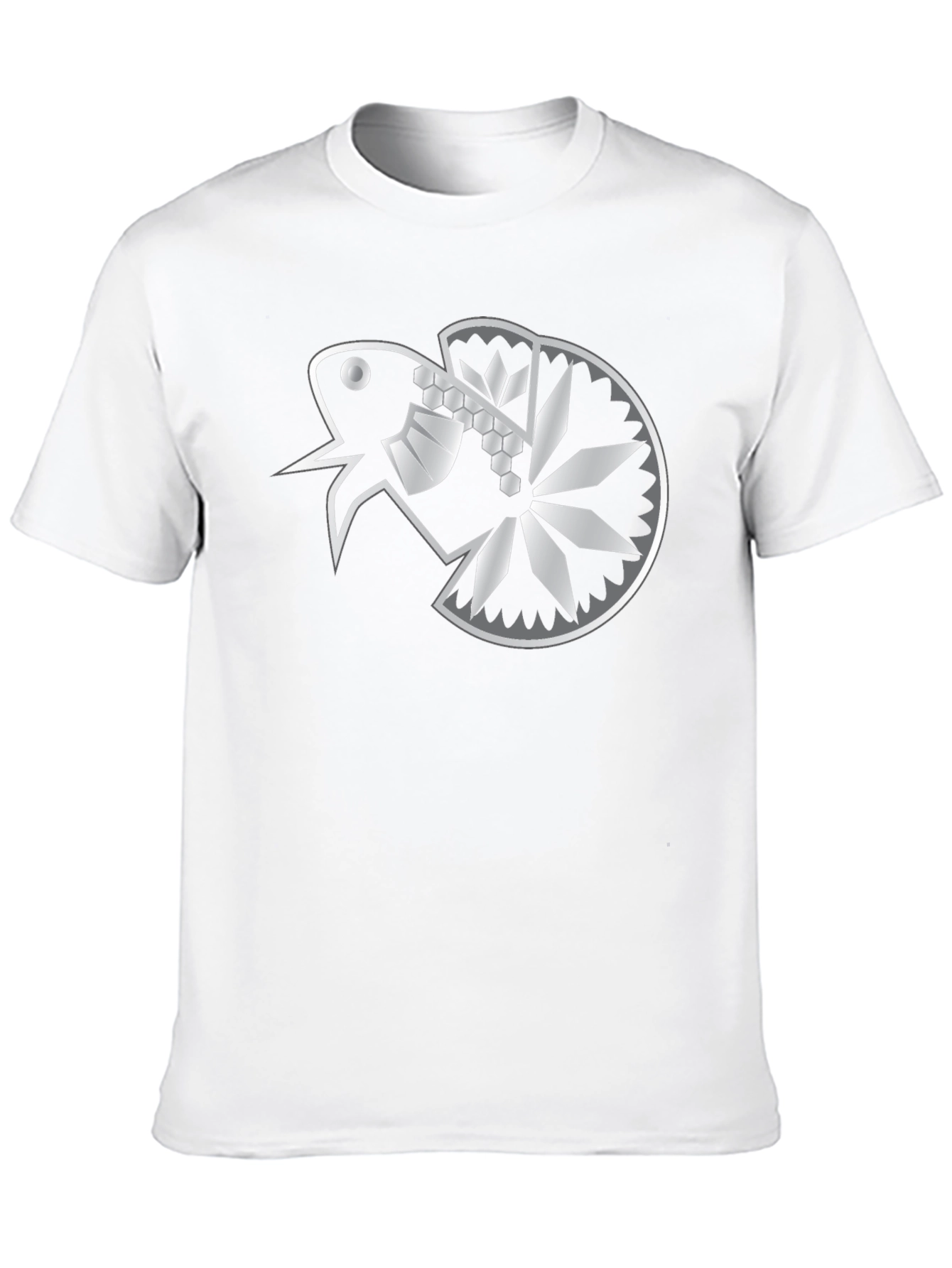 Geometric Betta Fish Graphic T-Shirt - Black