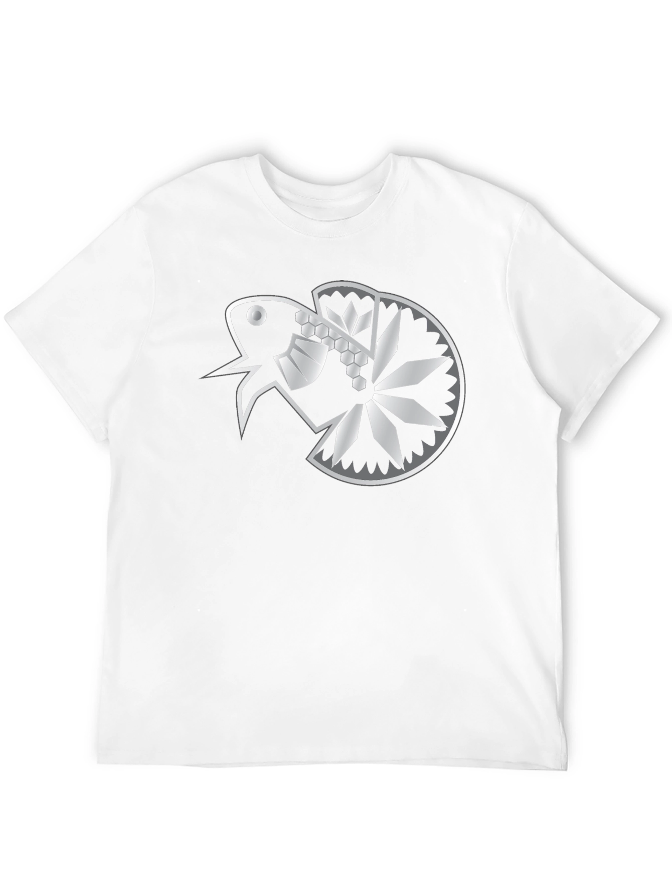Geometric Betta Fish Graphic T-Shirt - Black