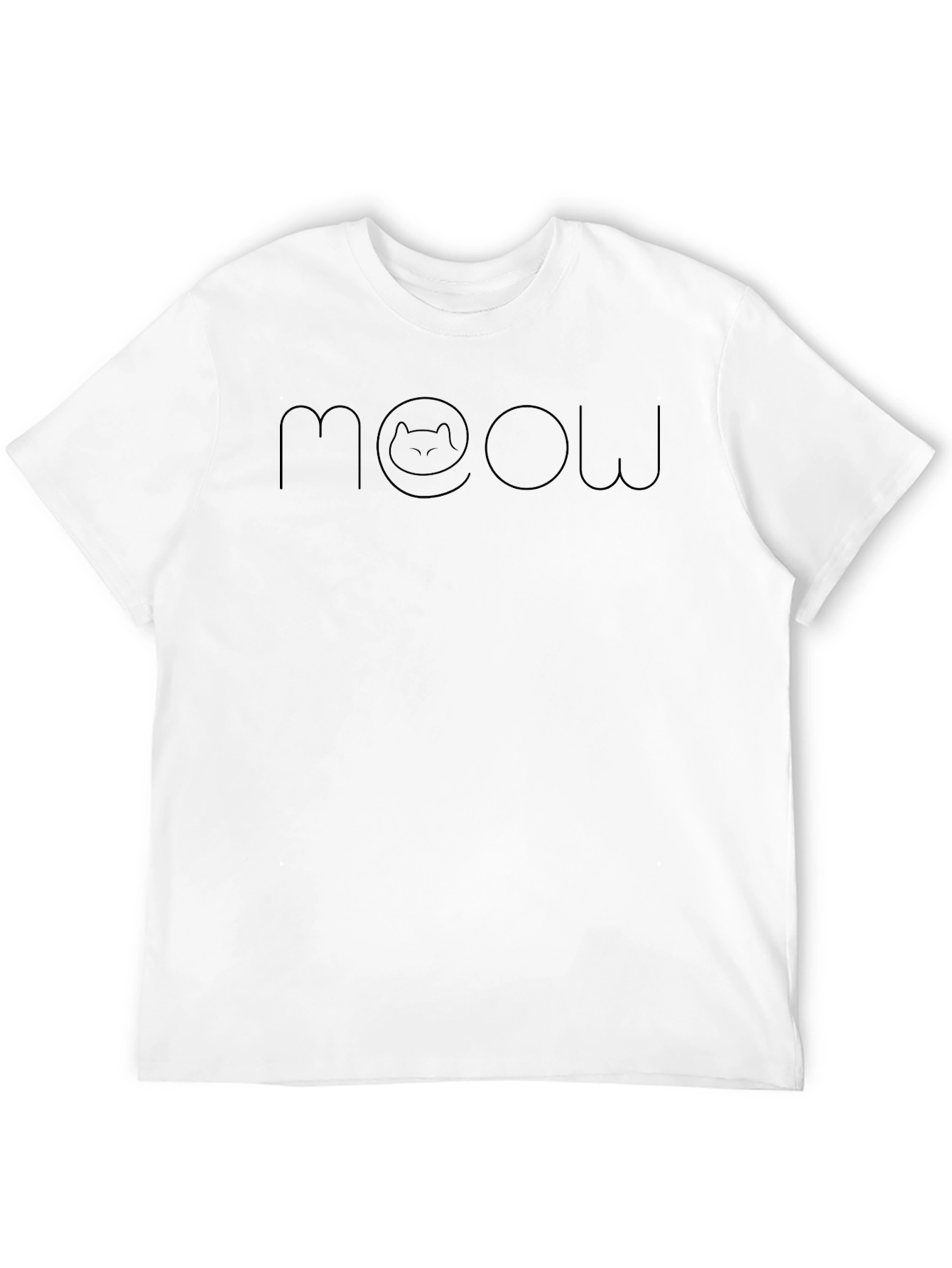 Meow Cat T-Shirt - Black Cotton Tee