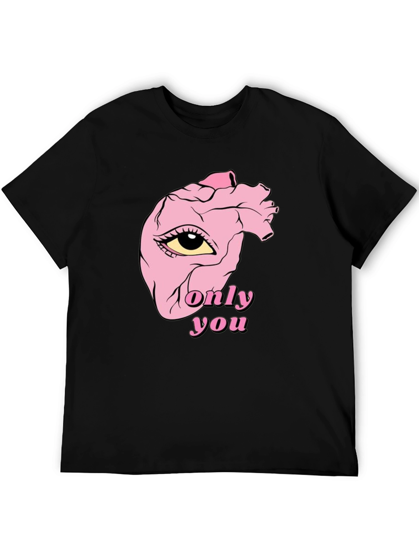 Only You Heart Eye Black T-Shirt