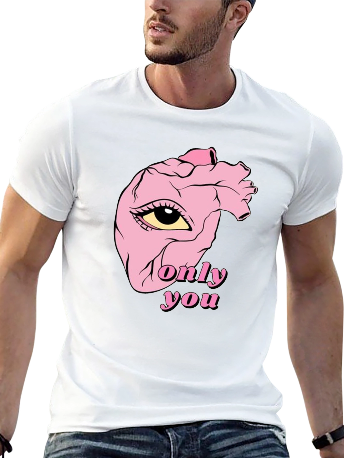Only You Heart Eye Black T-Shirt