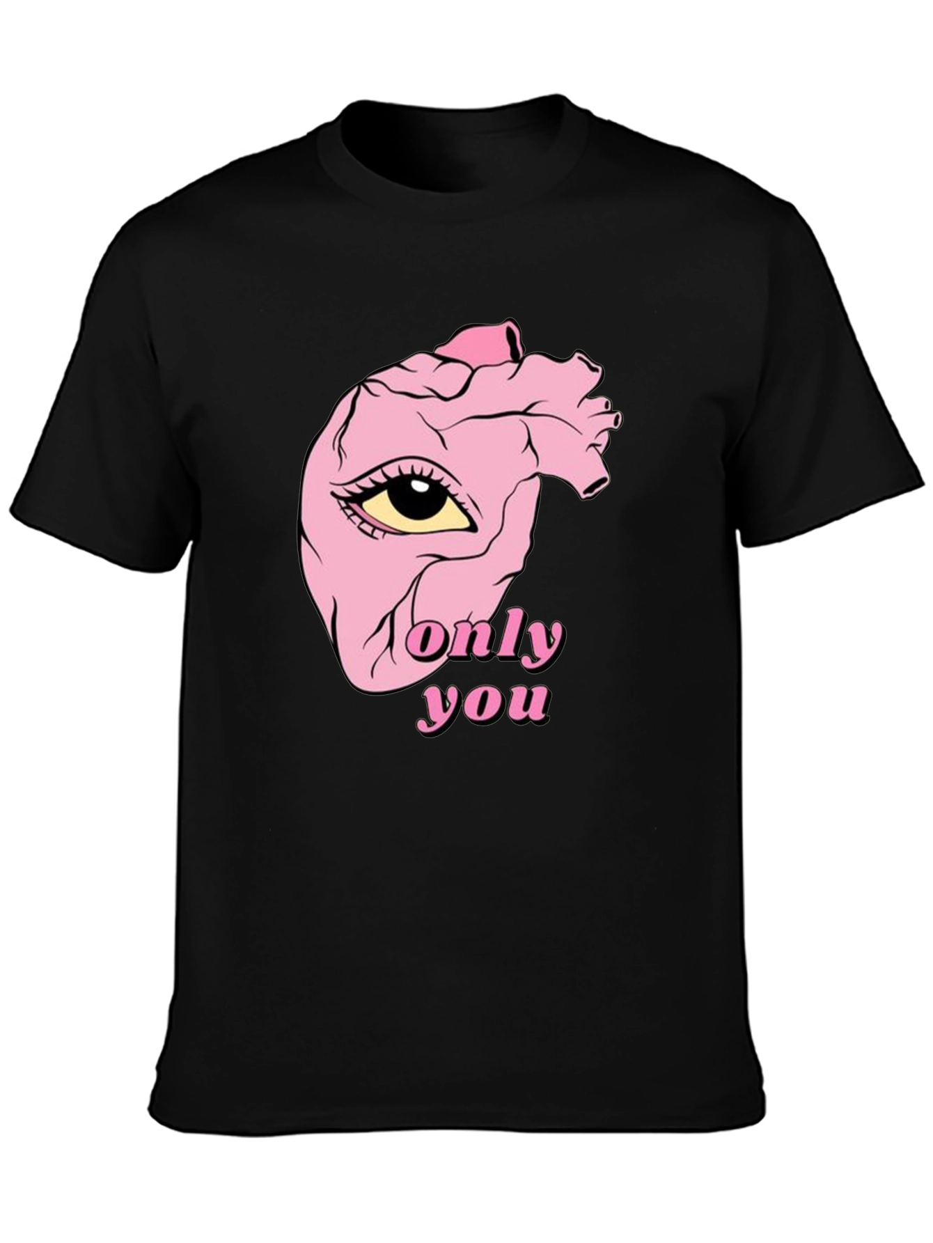 Only You Heart Eye Black T-Shirt