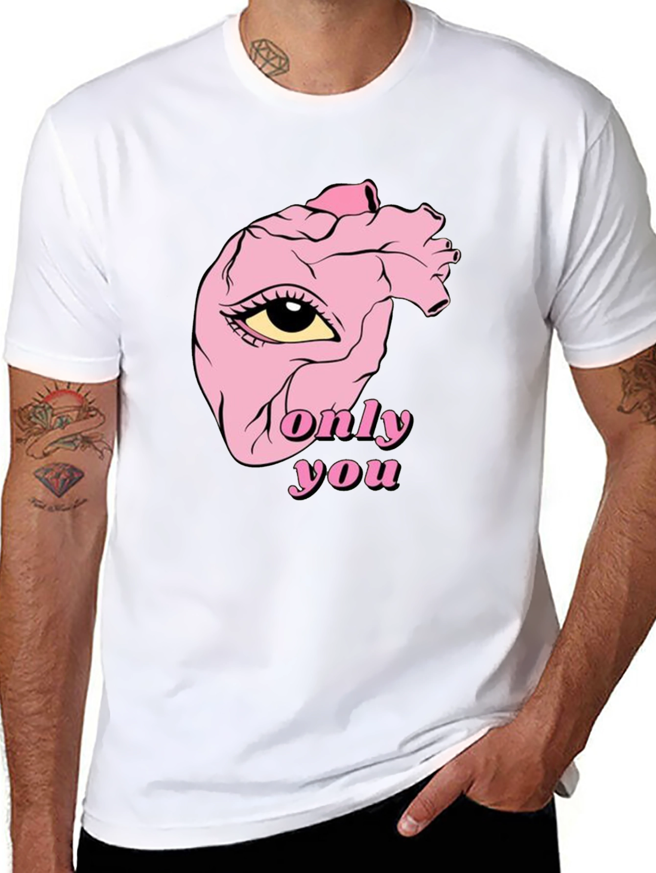 Only You Heart Eye Black T-Shirt