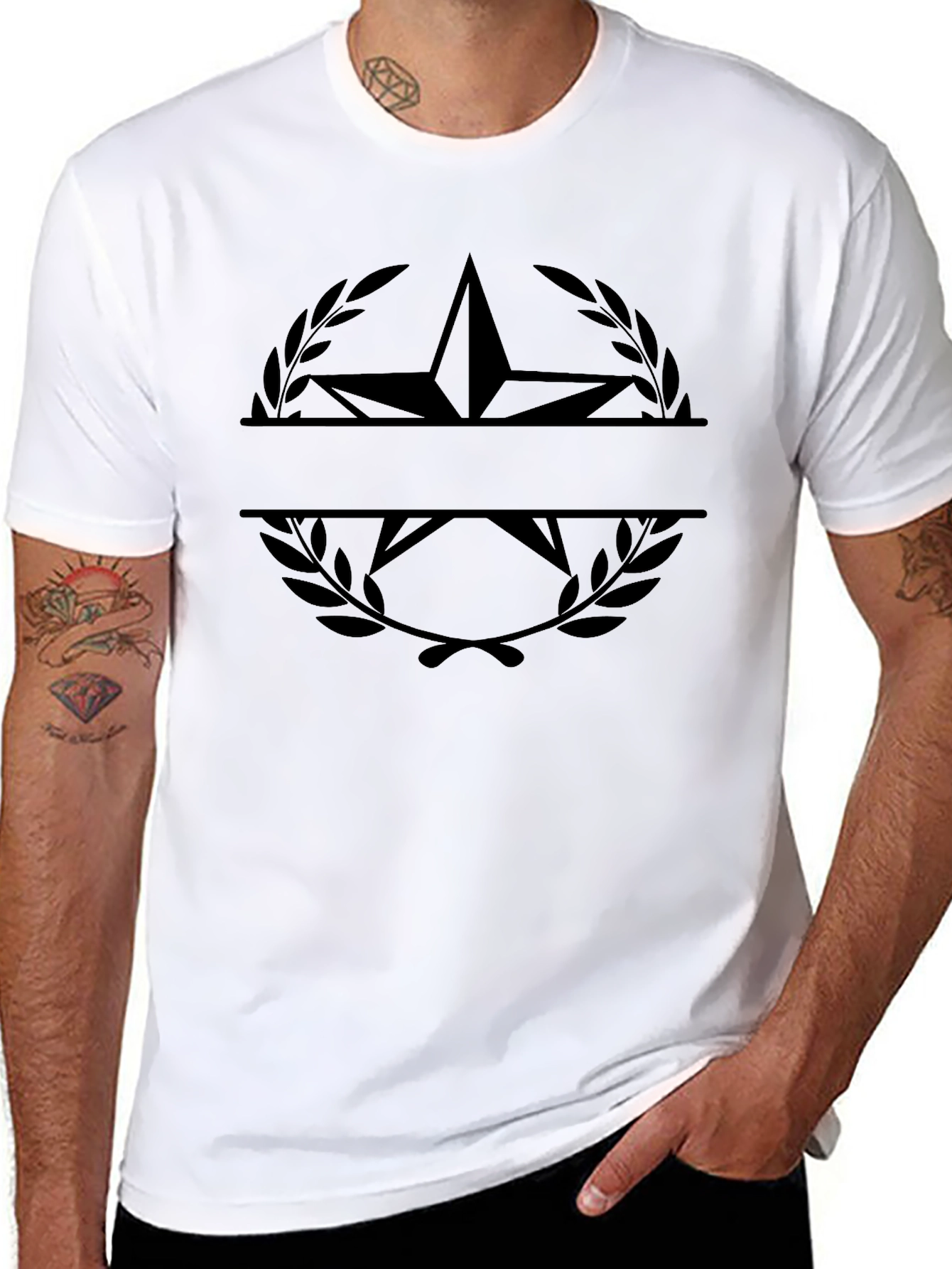 Black Star & Laurel Graphic Tee