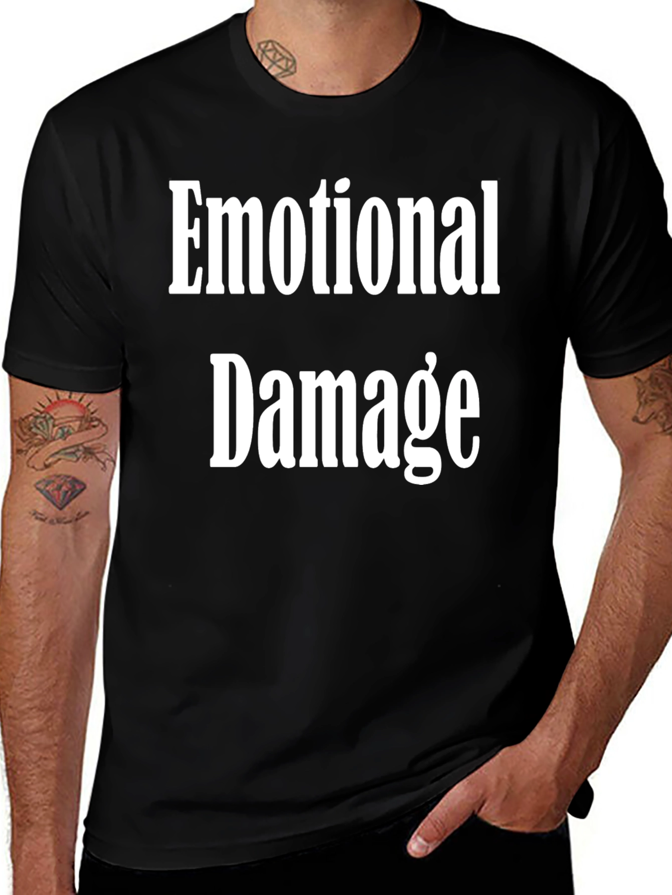 Emotional Damage Graphic Tee - Soft Cotton Black T-Shirt
