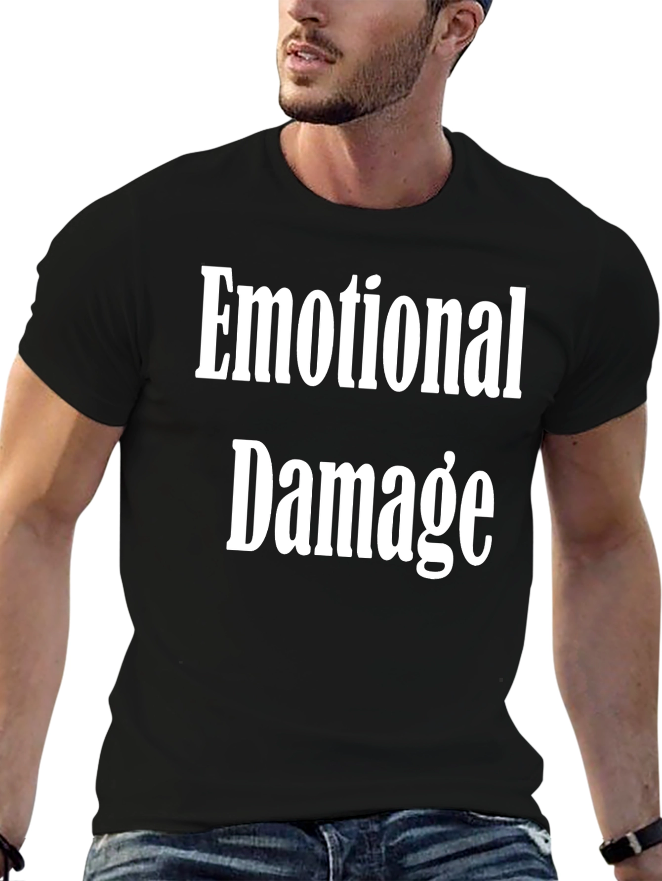 Emotional Damage Graphic Tee - Soft Cotton Black T-Shirt