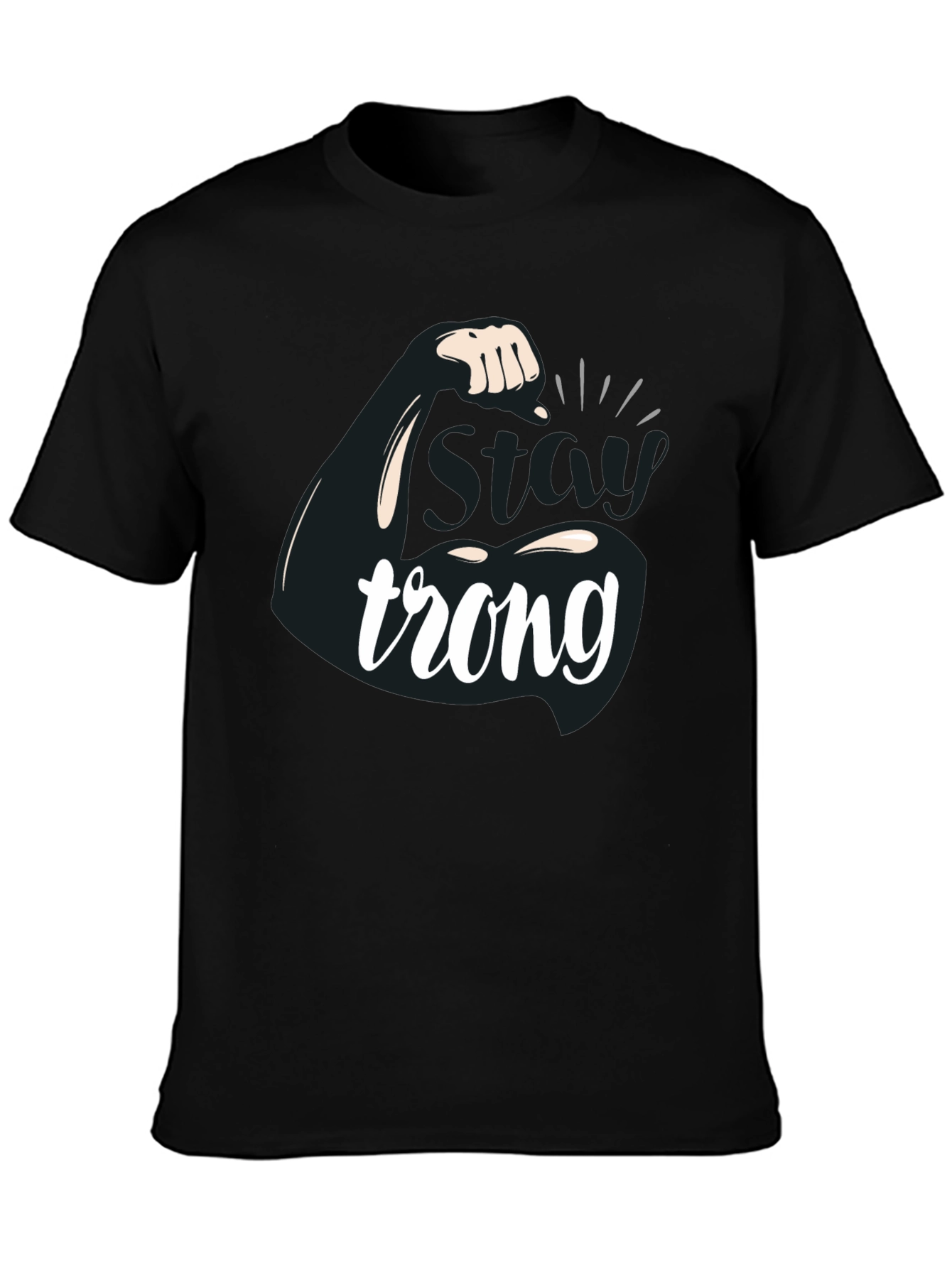 Stay Strong Flex Muscle Graphic T-Shirt