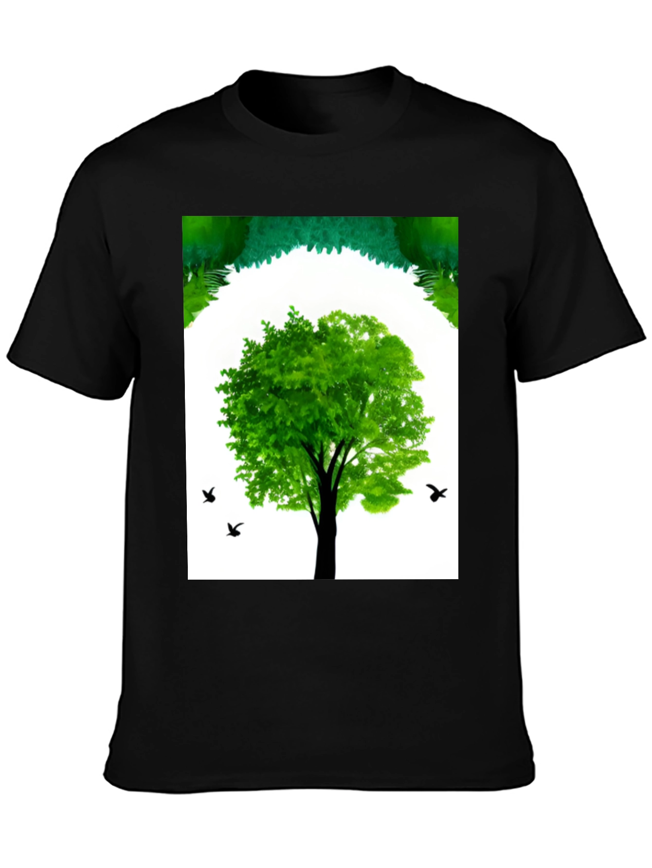 Nature Tree Graphic Black T-Shirt