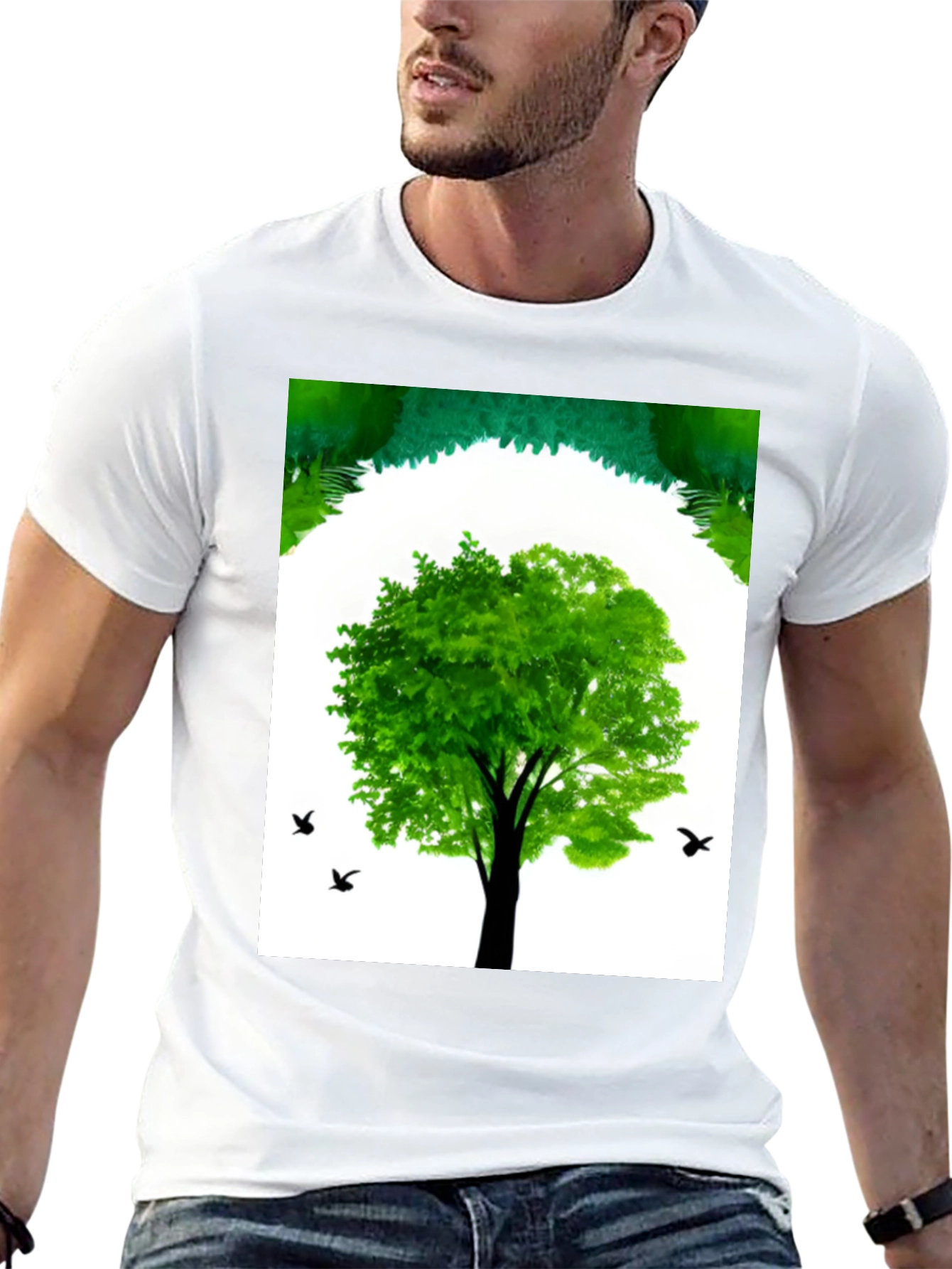 Nature Tree Graphic Black T-Shirt