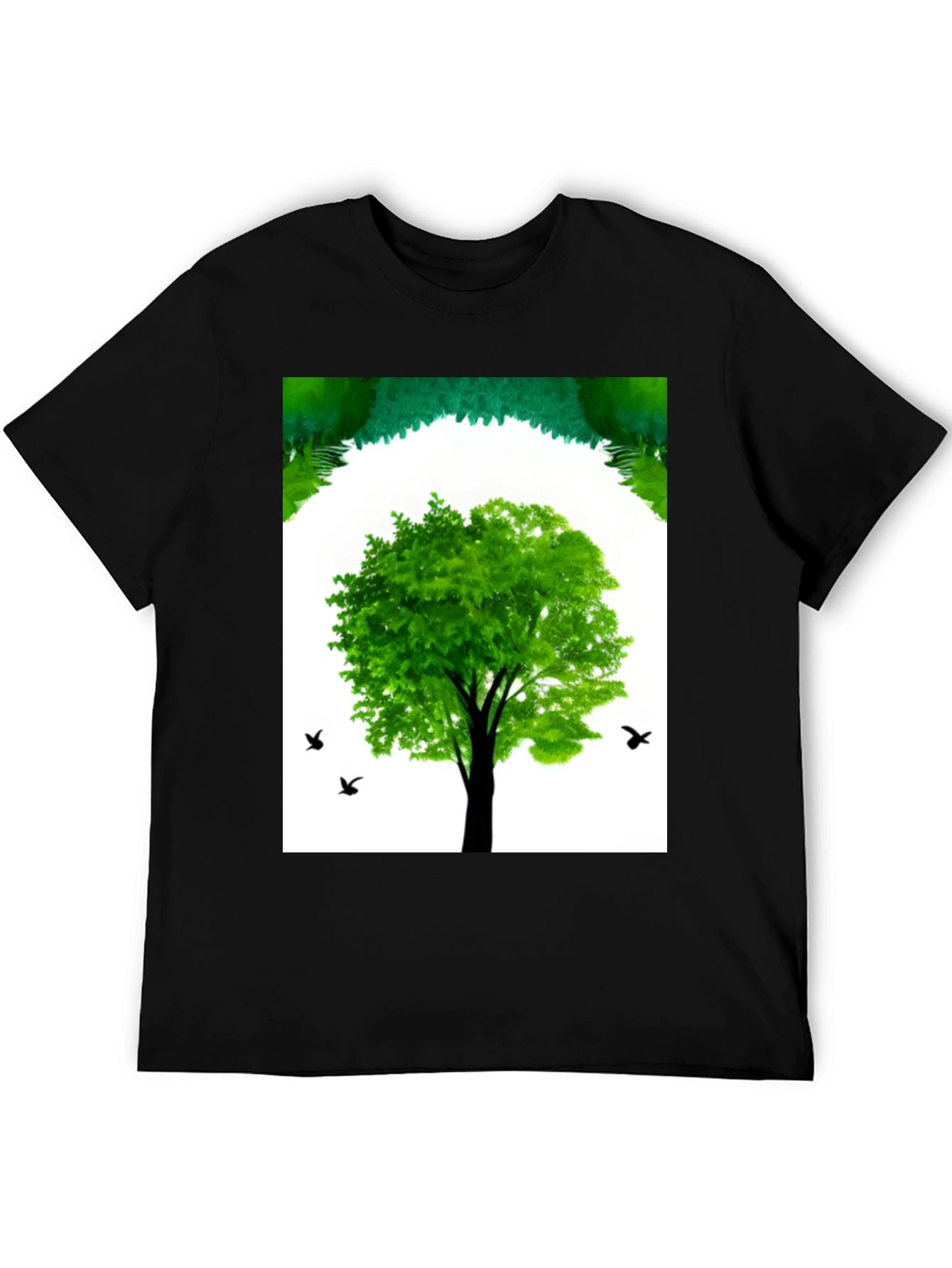 Nature Tree Graphic Black T-Shirt
