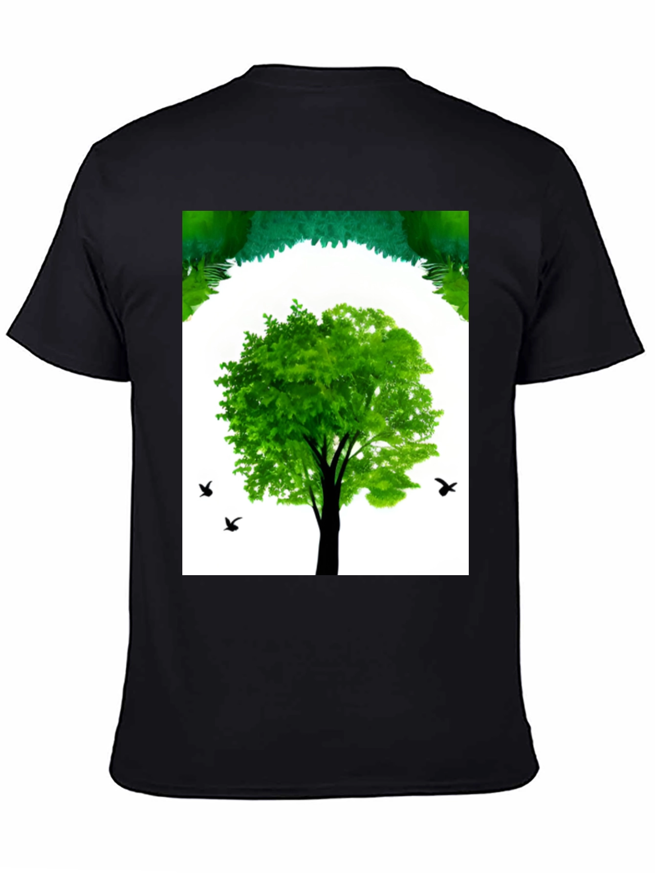 Nature Tree Graphic Black T-Shirt